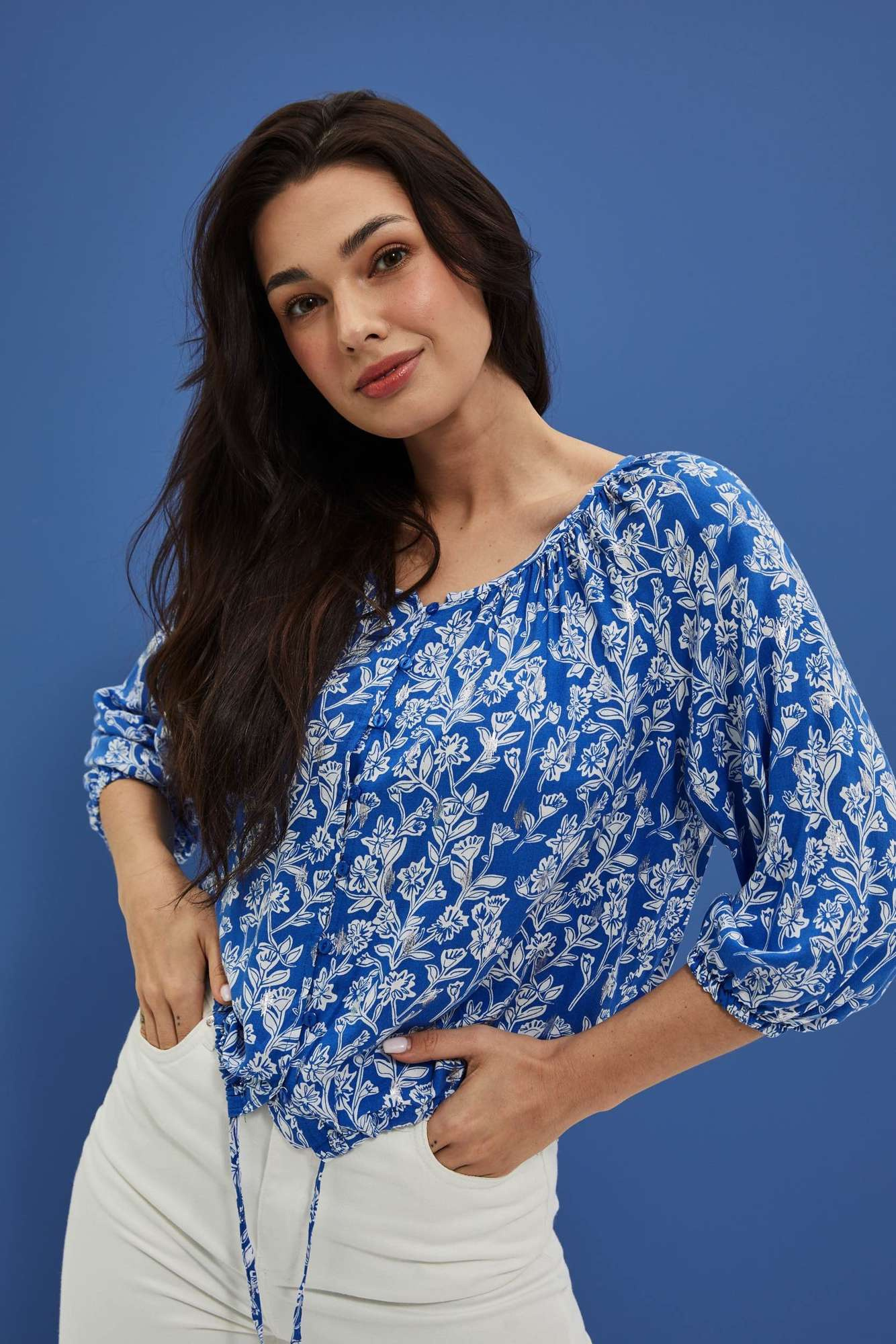 WOMEN'S SHIRT L-KO-4021 BLUE