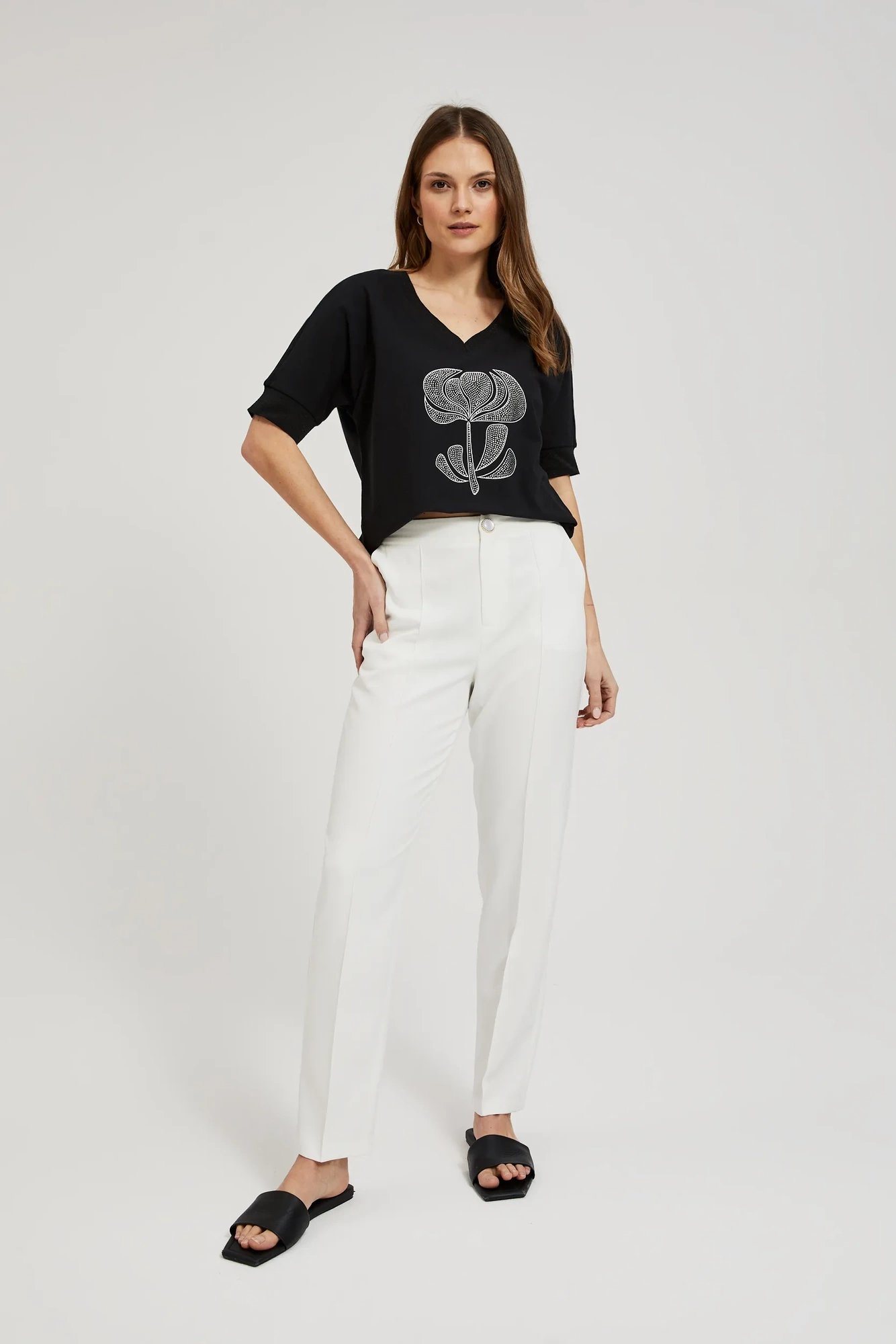 Women's trousers MOODO - white
