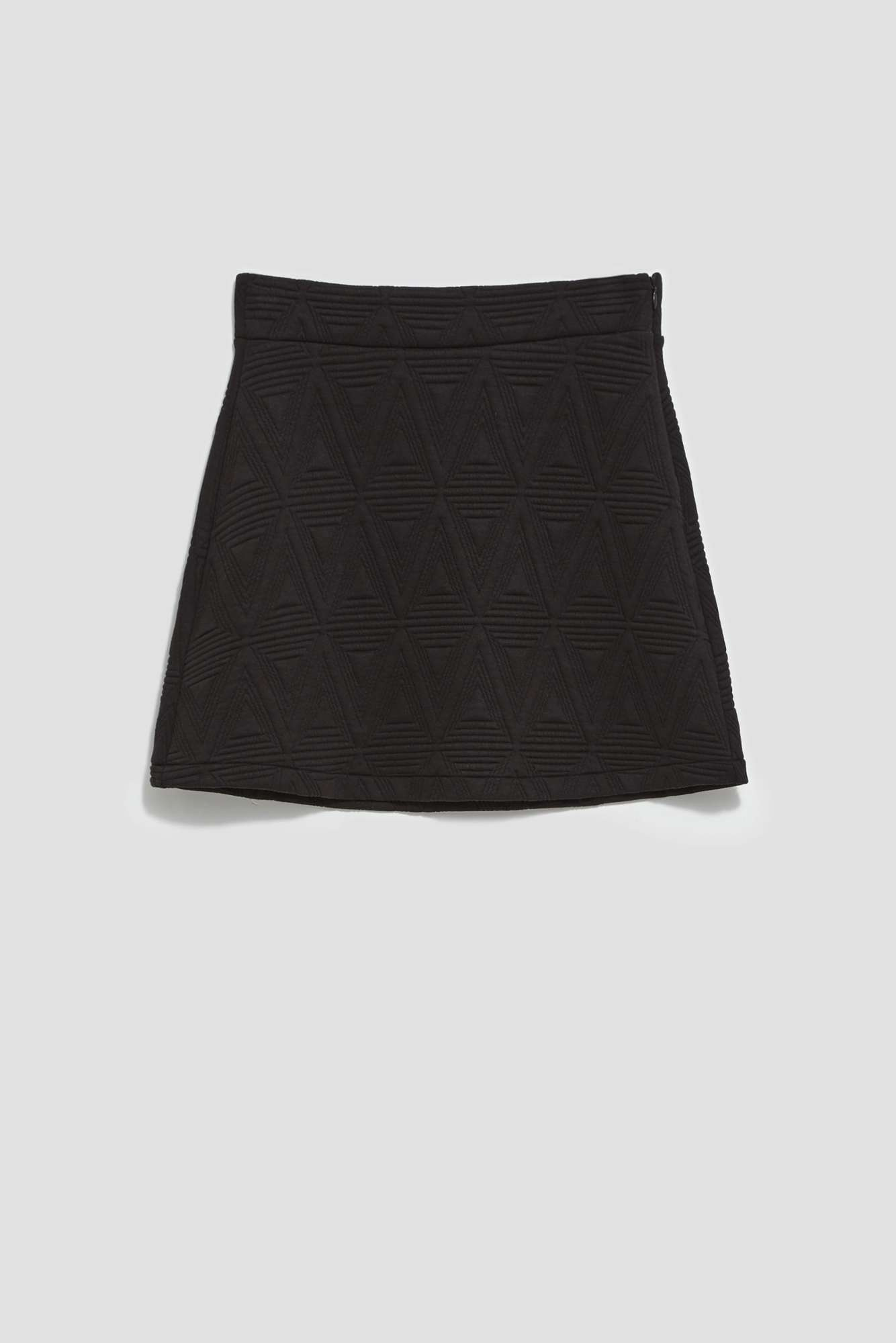 Mini skirt with geometric embossing