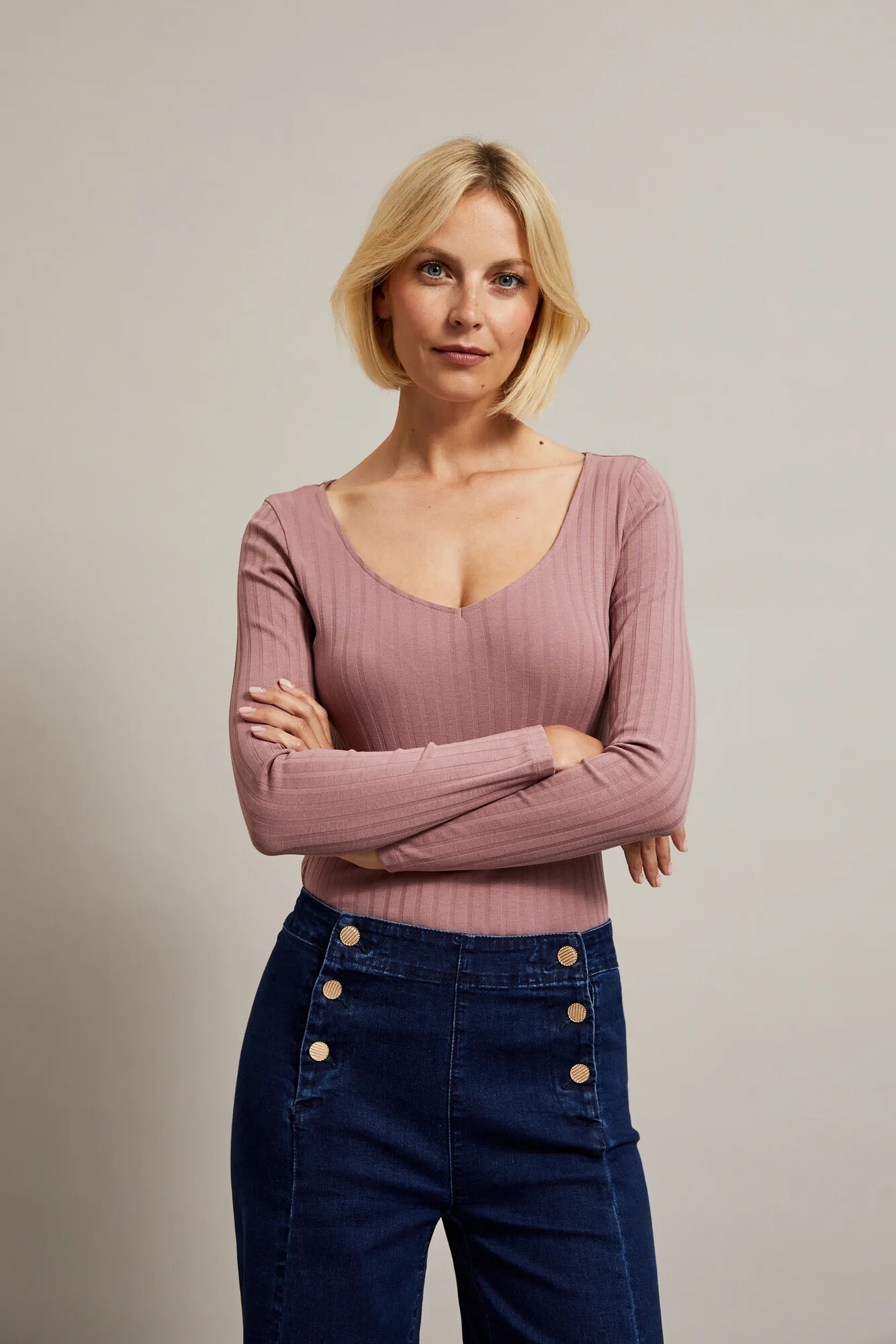 Marisse Womens Blouse Z-Ts-4519 Dusty Pink