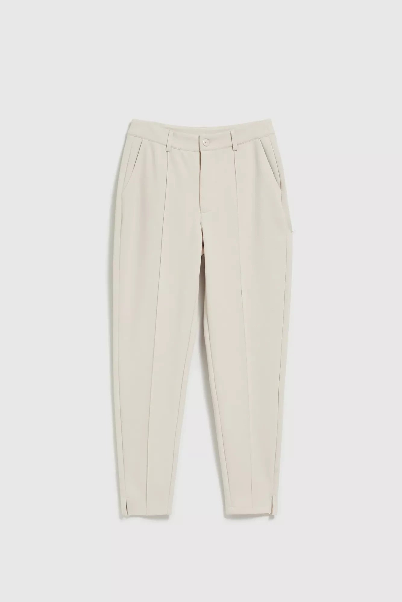 Elegant women's trousers in beige color