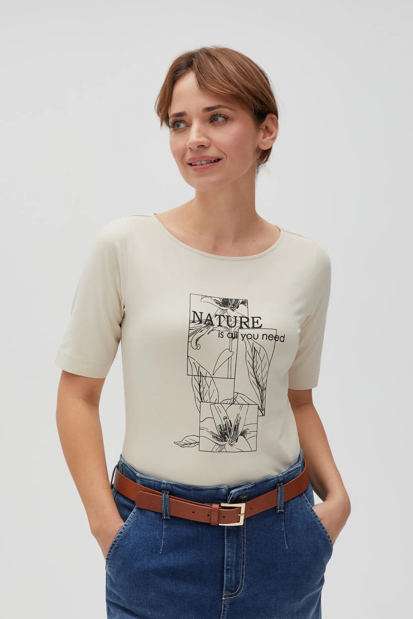 Marisse Womens T-Shirt L-Ts-4610 L.Beige