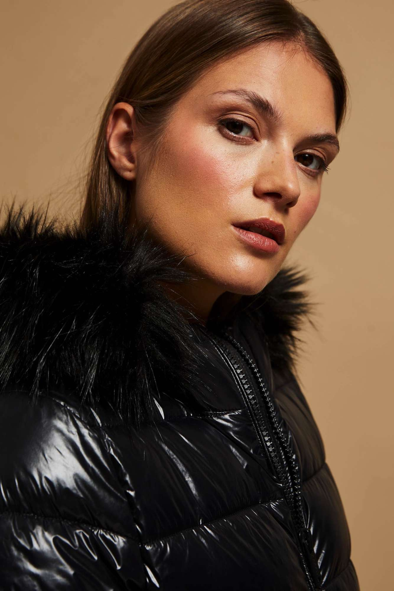 Marisse Quilted Jacket With A Fur Hood