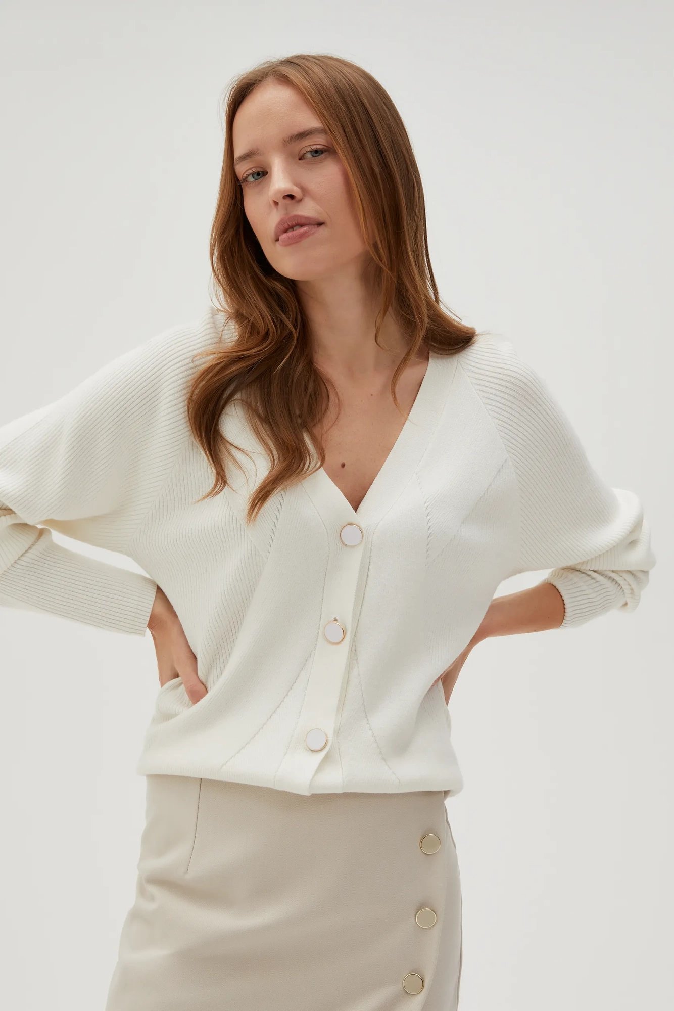 Marisse Women's Sweater L-Sw-4602 Off White