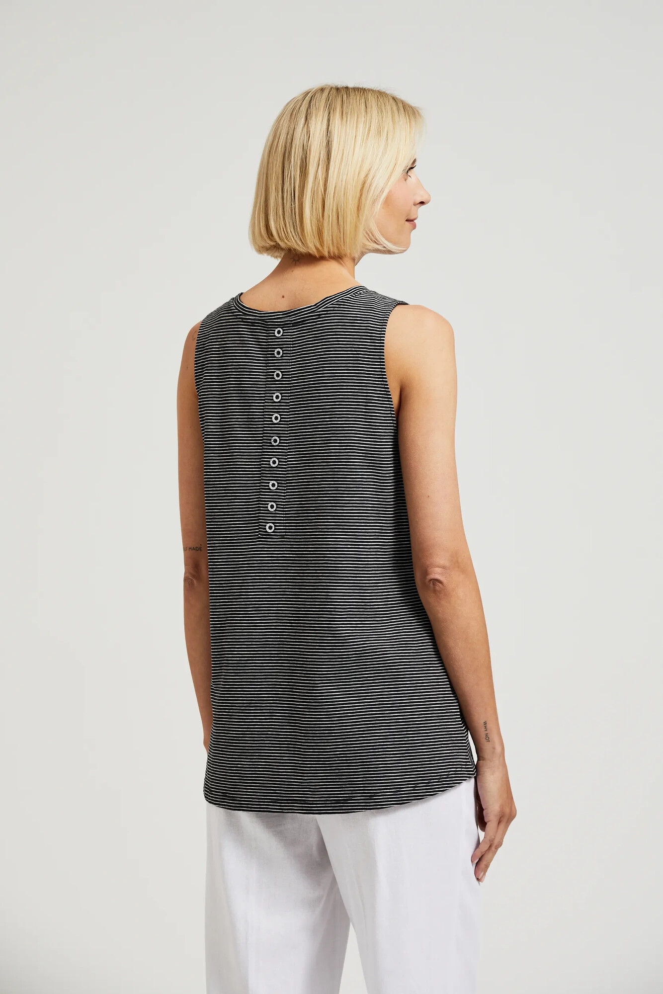 Women's striped top MOODO - black/white