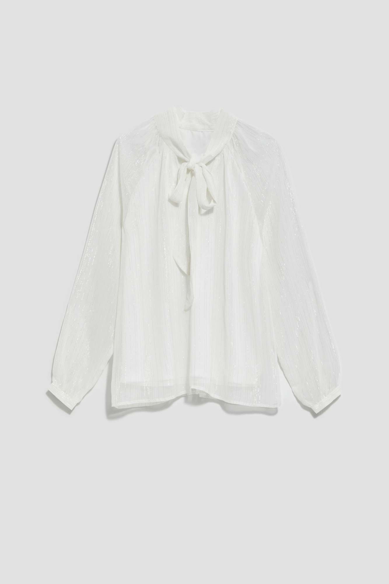 Shirt with a tied neckline