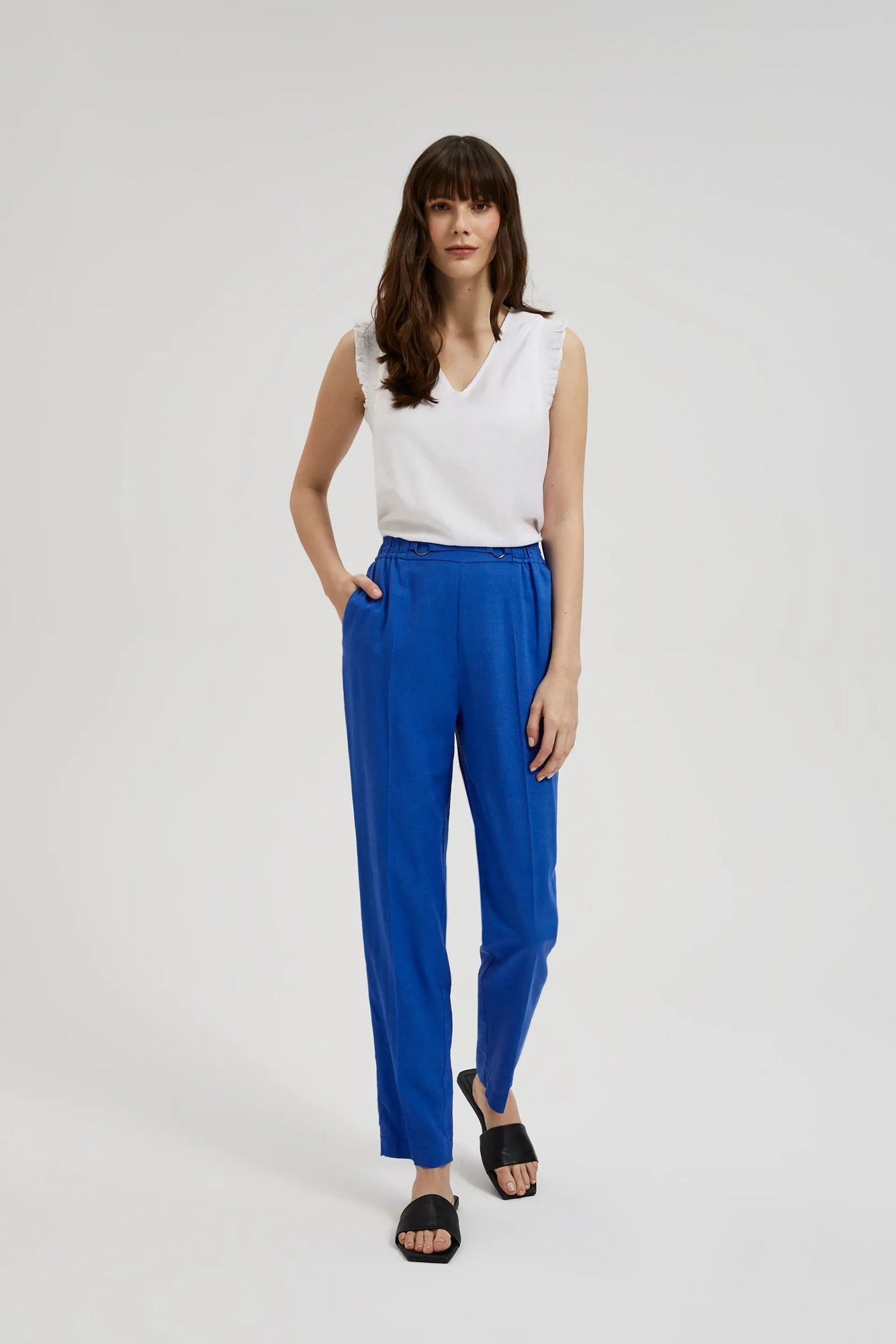 Women's canvas pants MOODO - blue