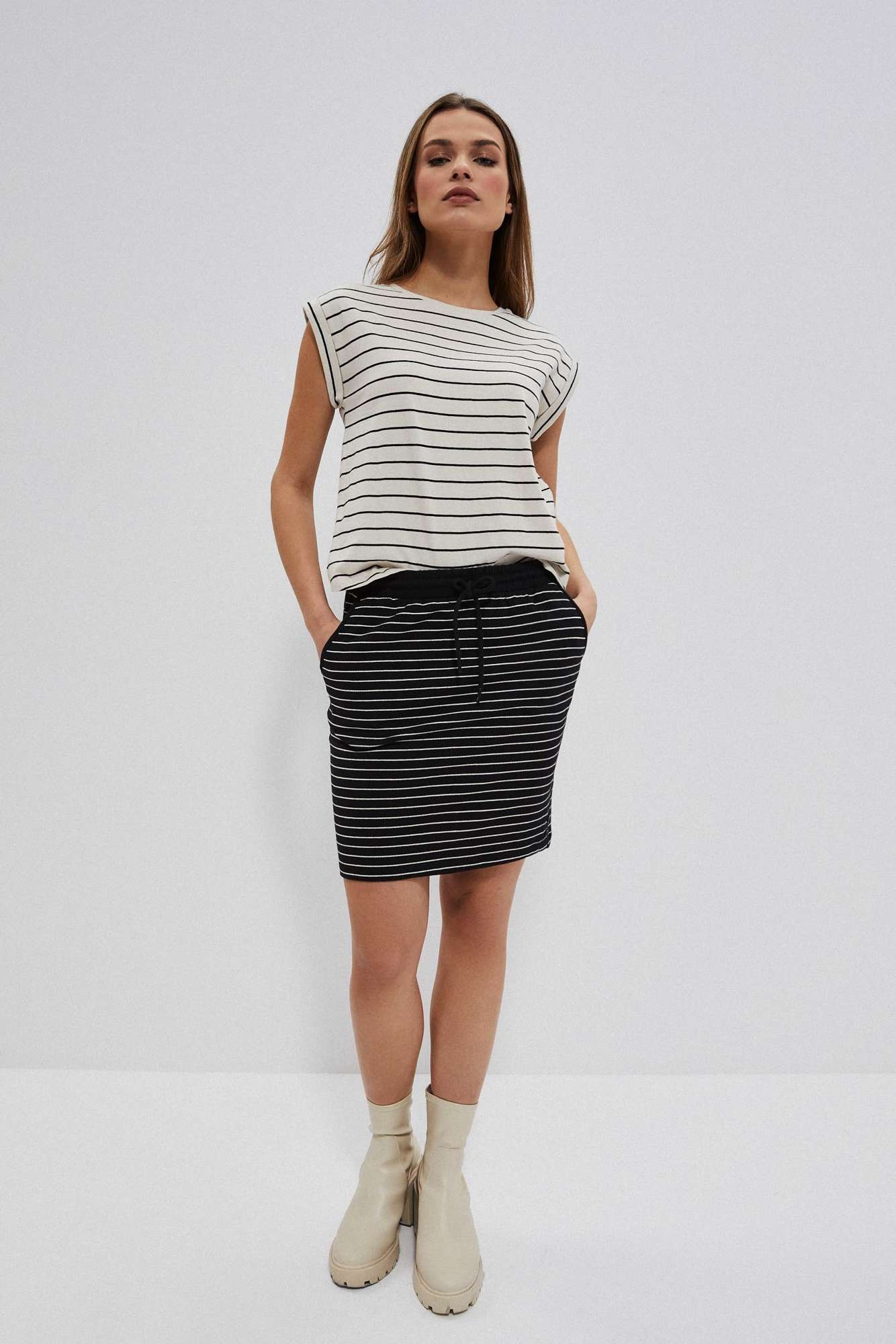 Cotton striped skirt