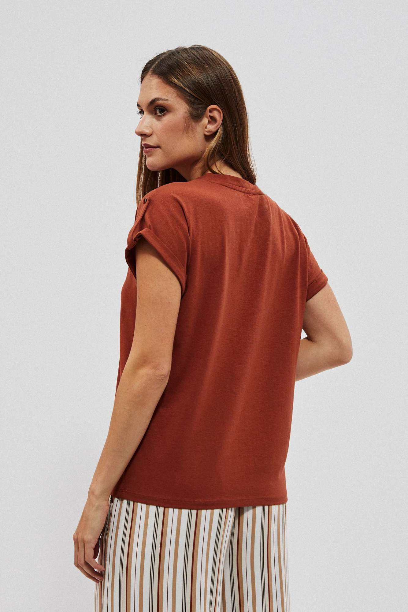 WOMEN'S T-SHIRT L-TS-4076 BROWN