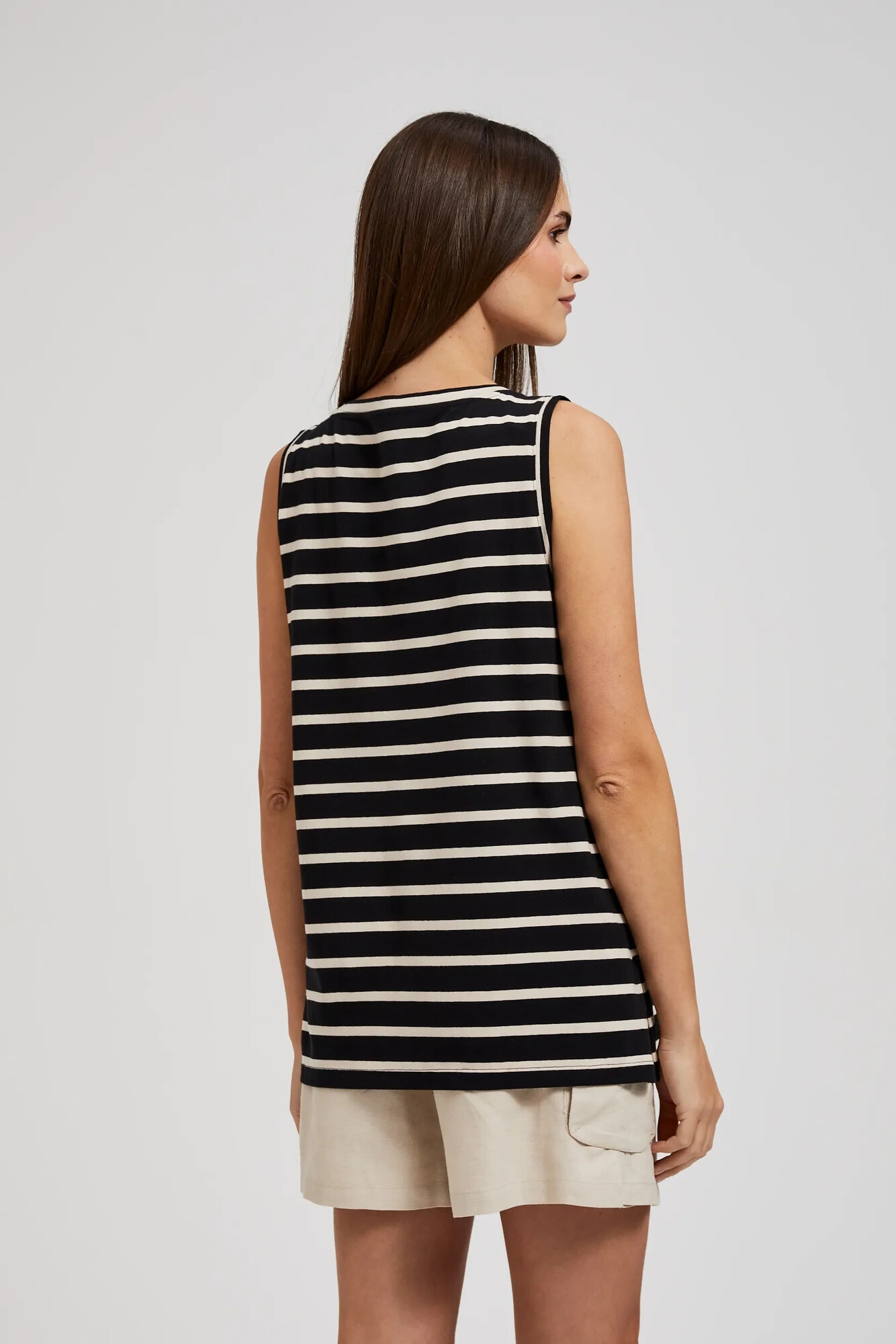 Women's striped top MOODO - black