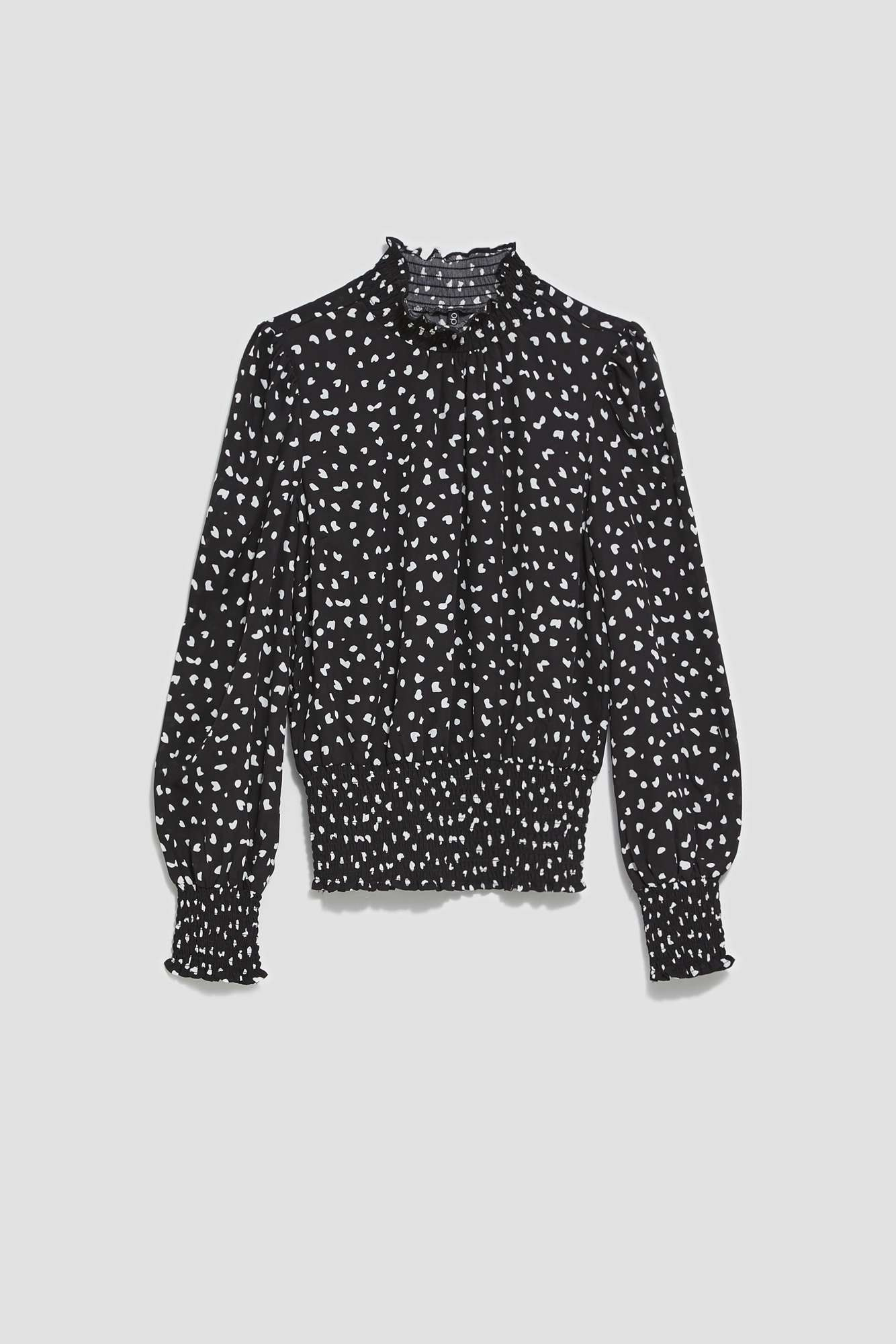 Printed blouse with puff sleeves