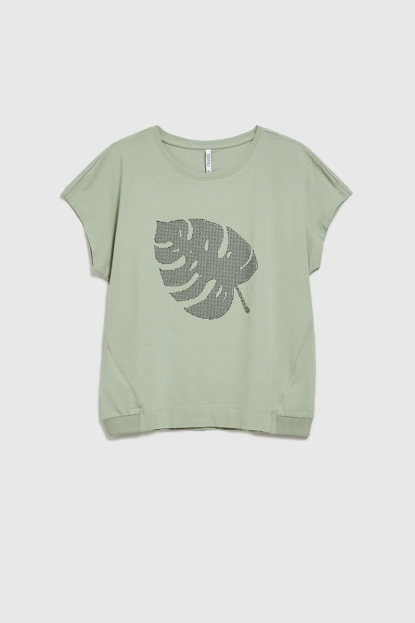 Women's T-shirt with MOODO print - olive