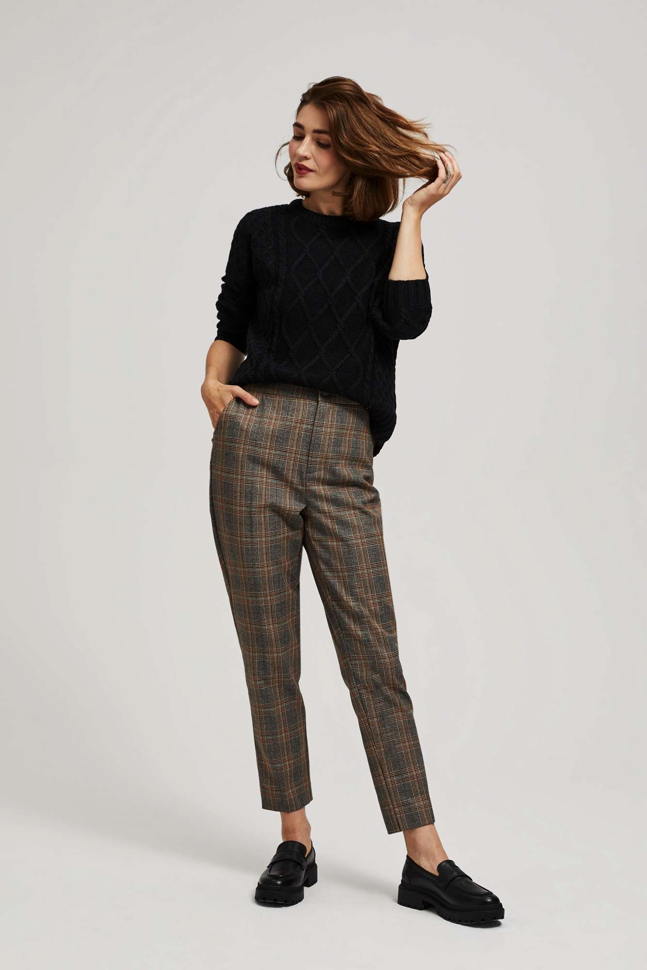 Sweater with decorative fabric