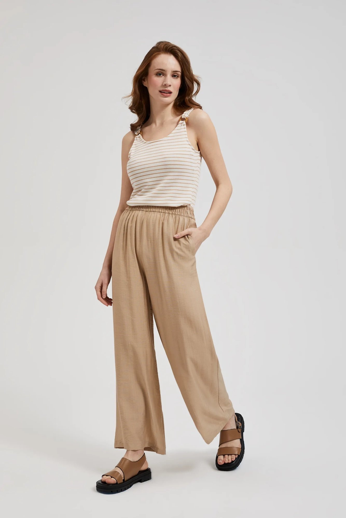 Women's summer trousers MOODO - cofee