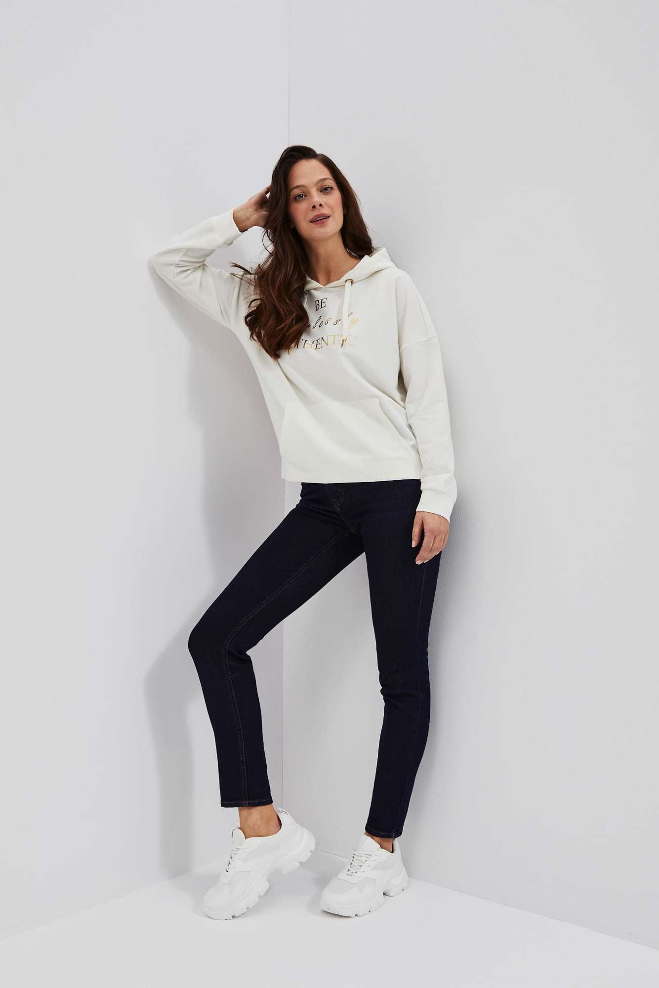 Hoodie with decorative lettering