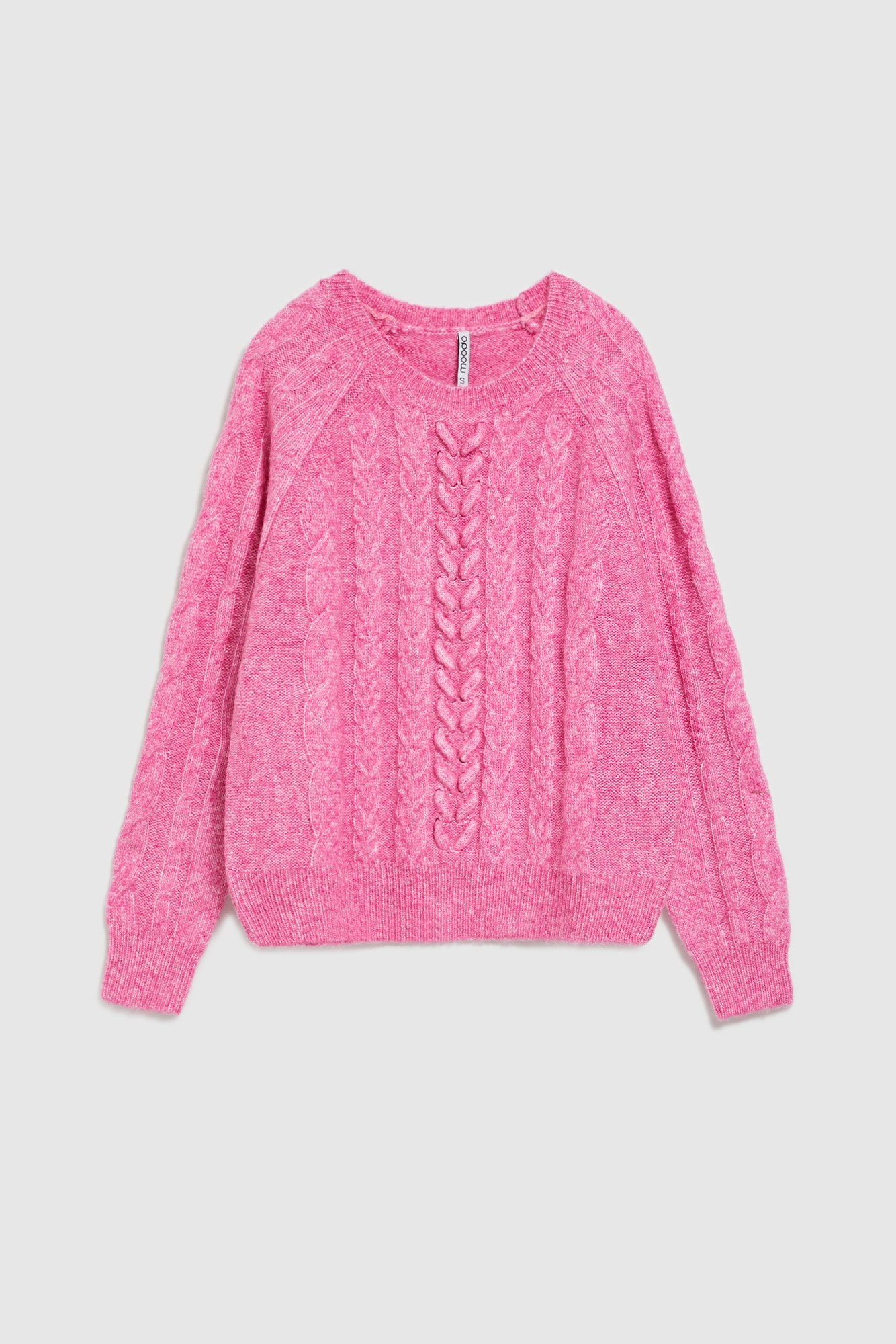 Marisse Fuchsia Sweater With Decorative Weave