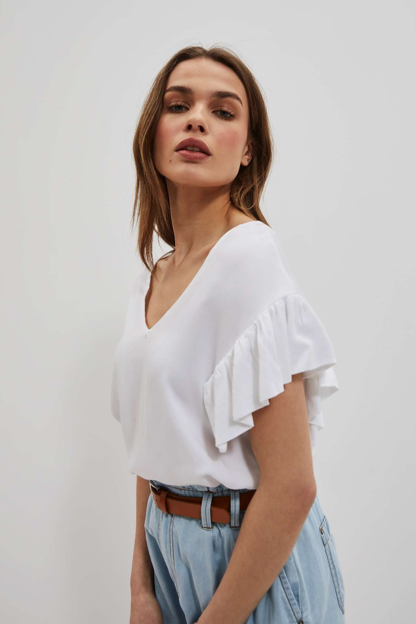 WOMEN'S SHIRT L-KO-4051 WHITE