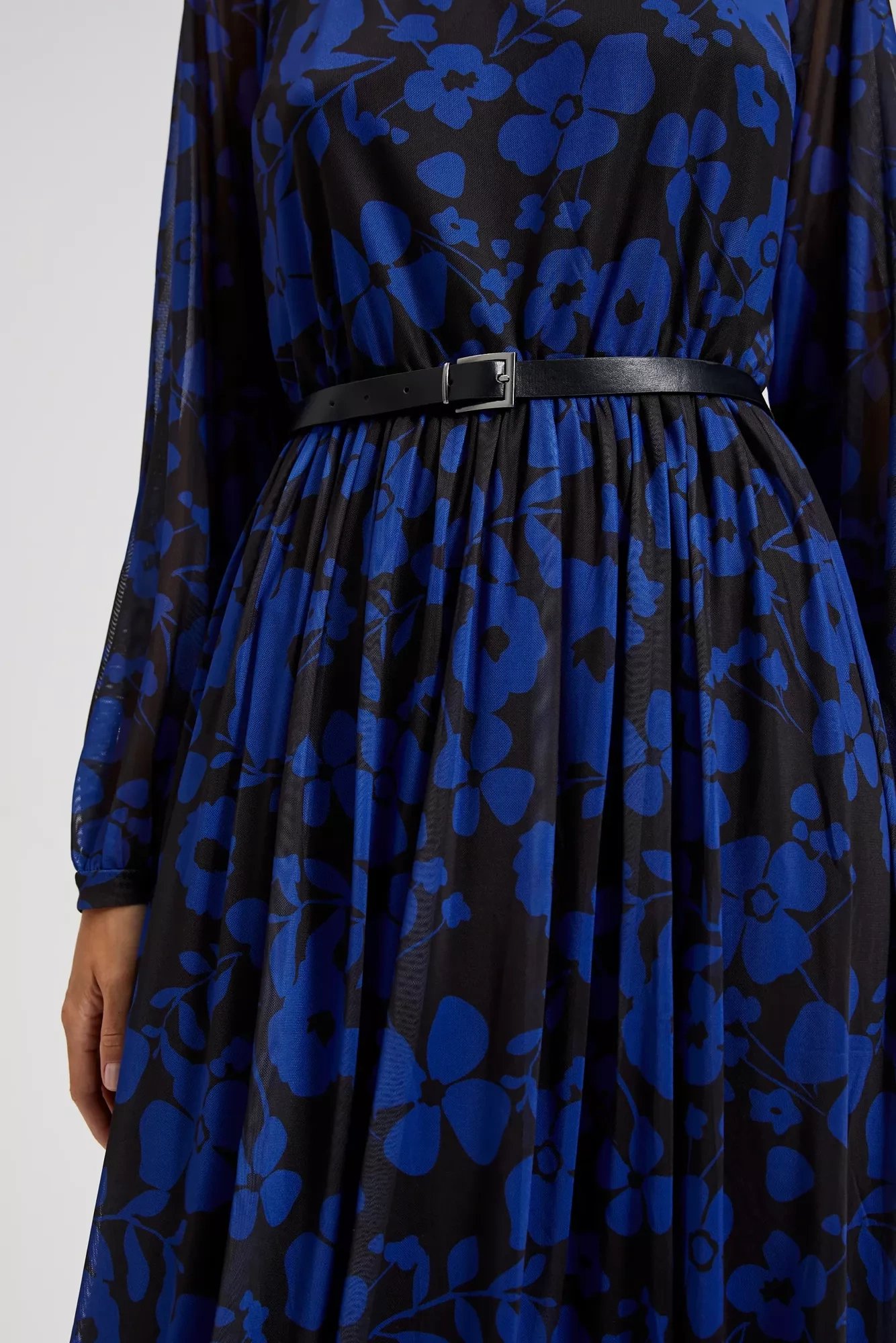 Blue dress with floral print