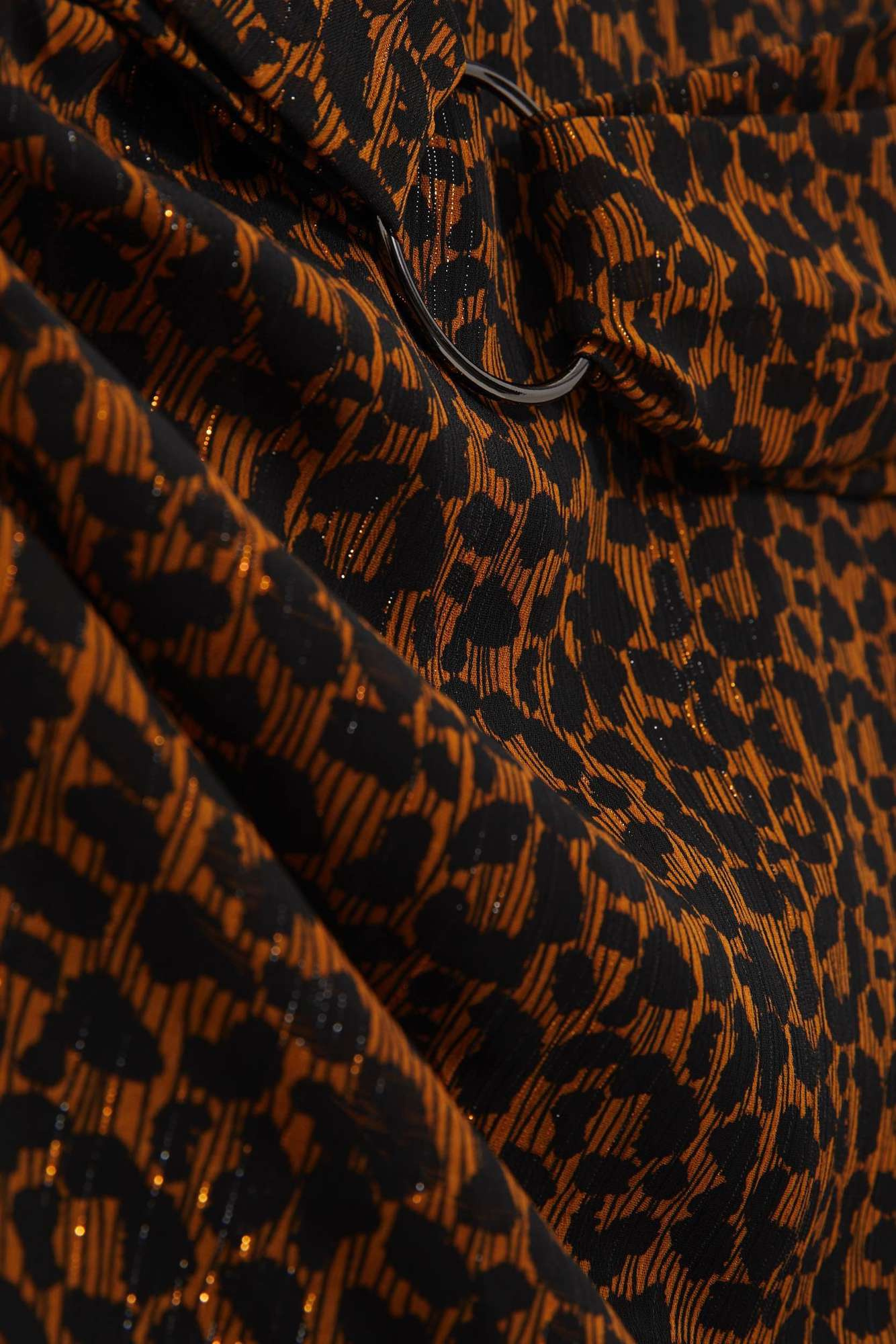 Skirt with print and metallic thread