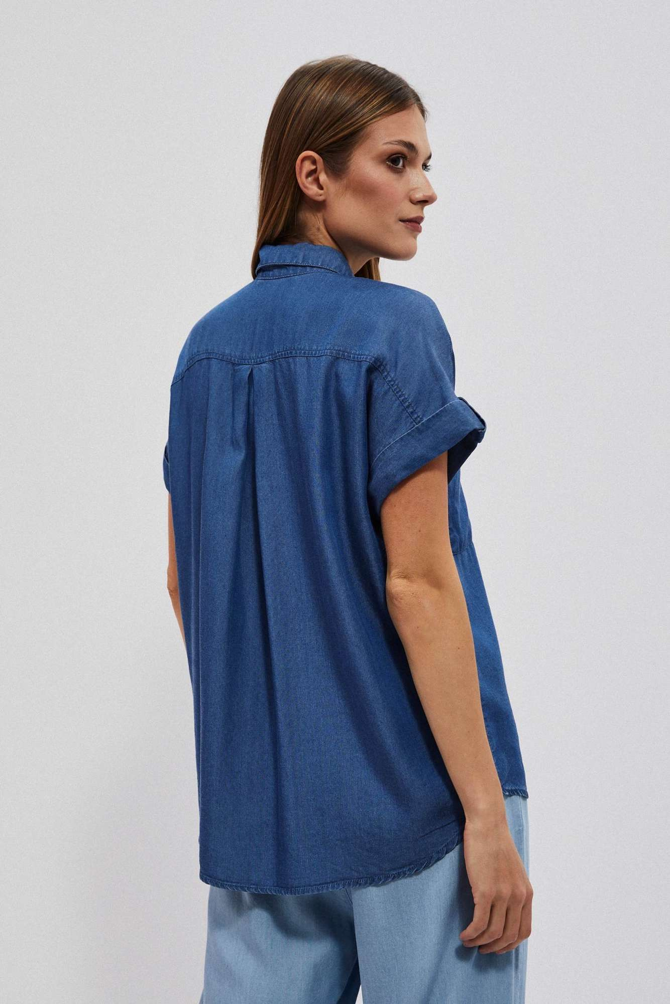 WOMEN'S SHIRT L-KO-4008 DARK BLUE