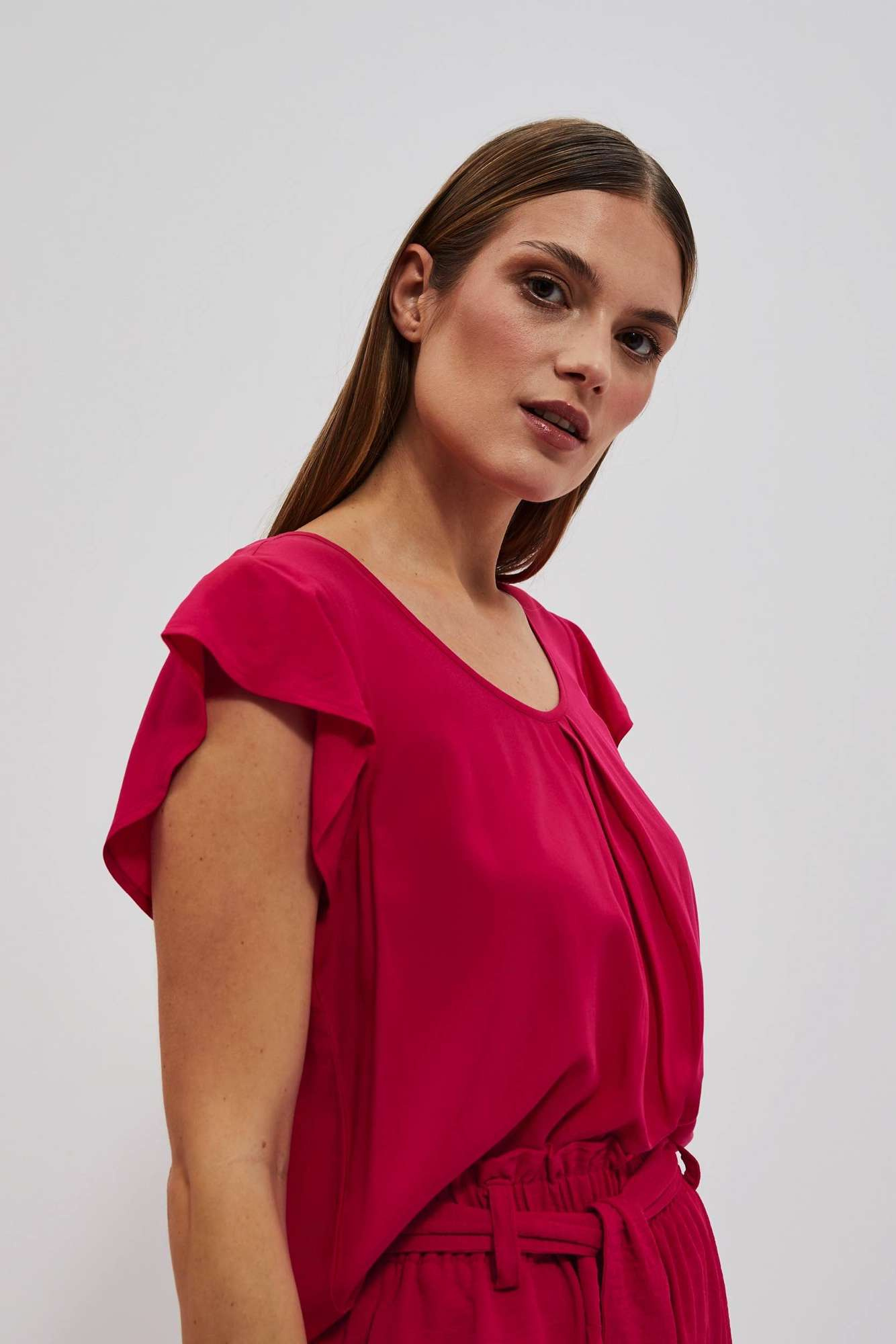 WOMEN'S SHIRT L-KO-4029 STRAWBERRY