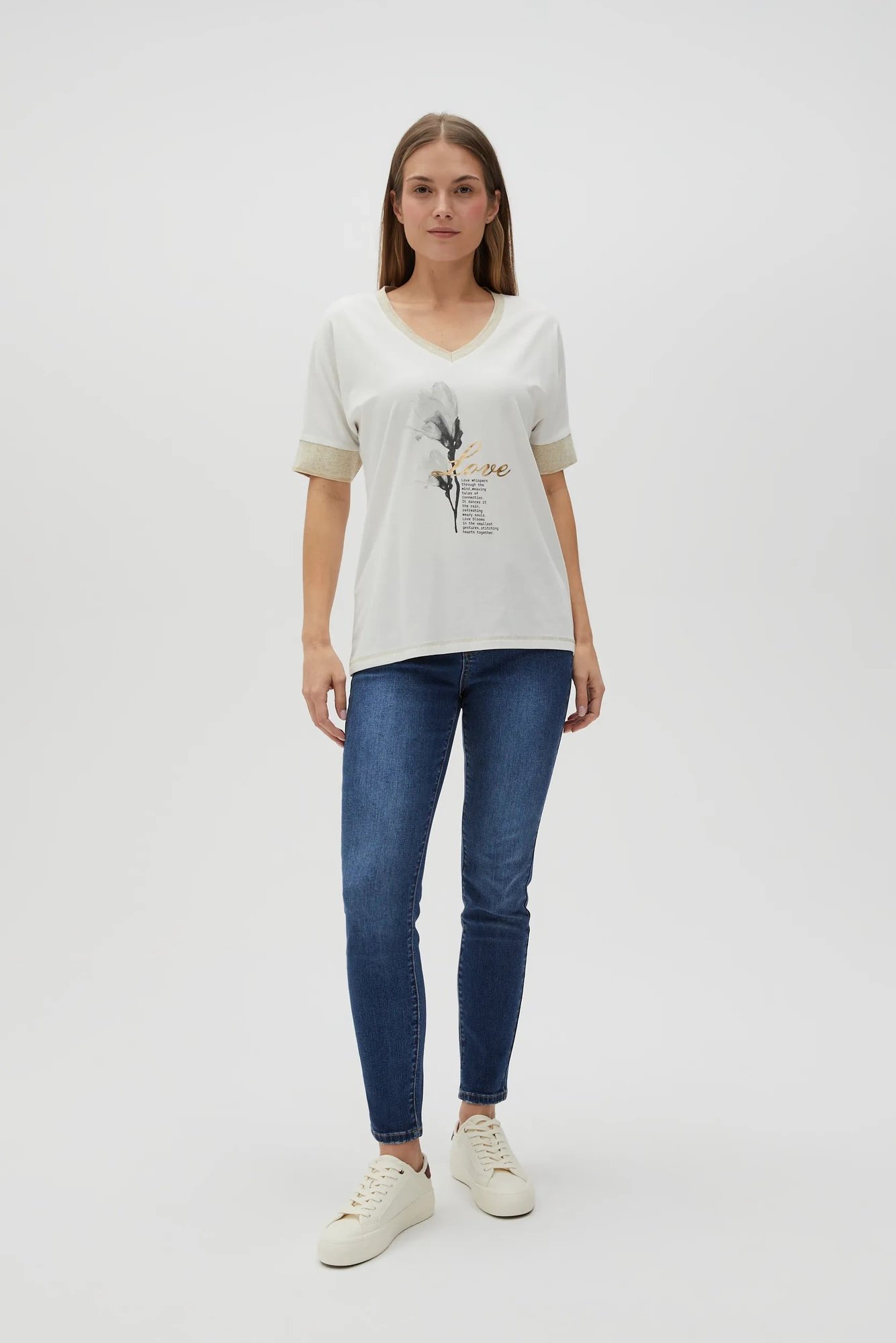 Marisse Women's T-Shirt L-Ts-4609 Off White