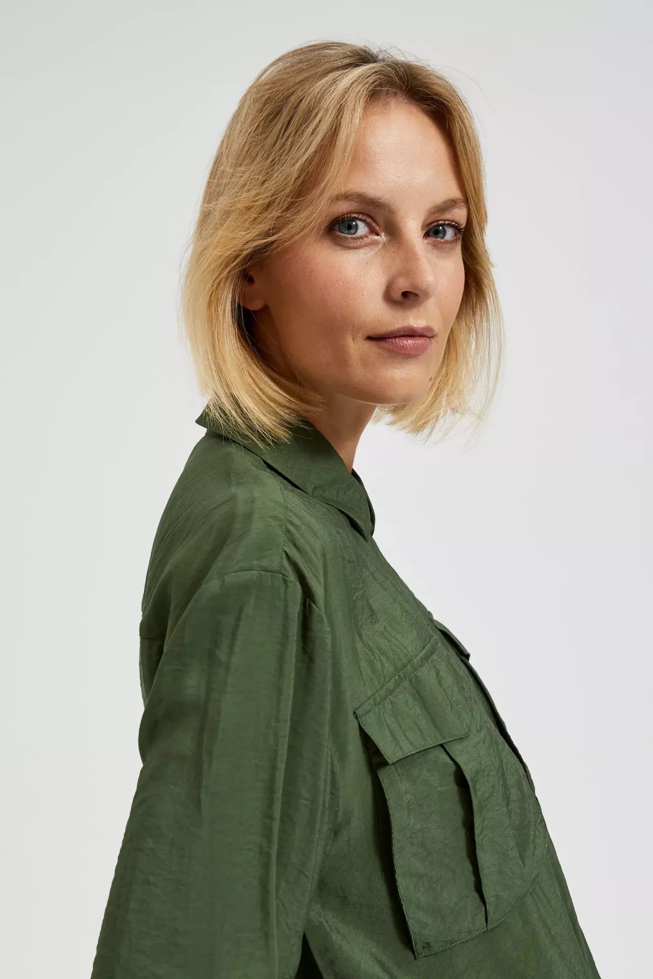 Green khaki women's shirt