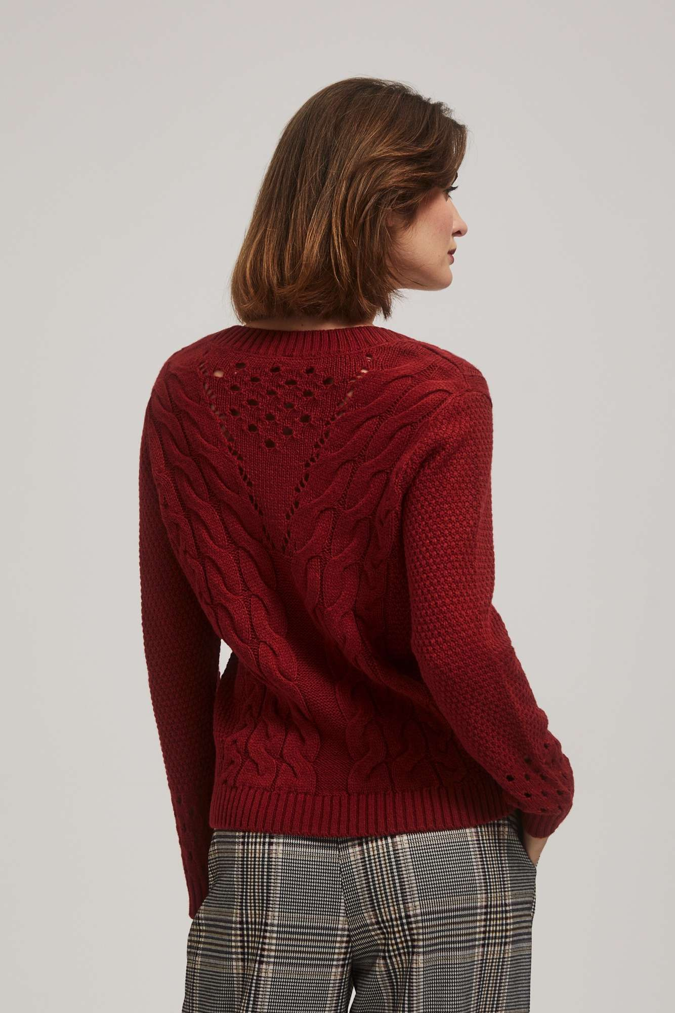 Openwork sleeve sweater
