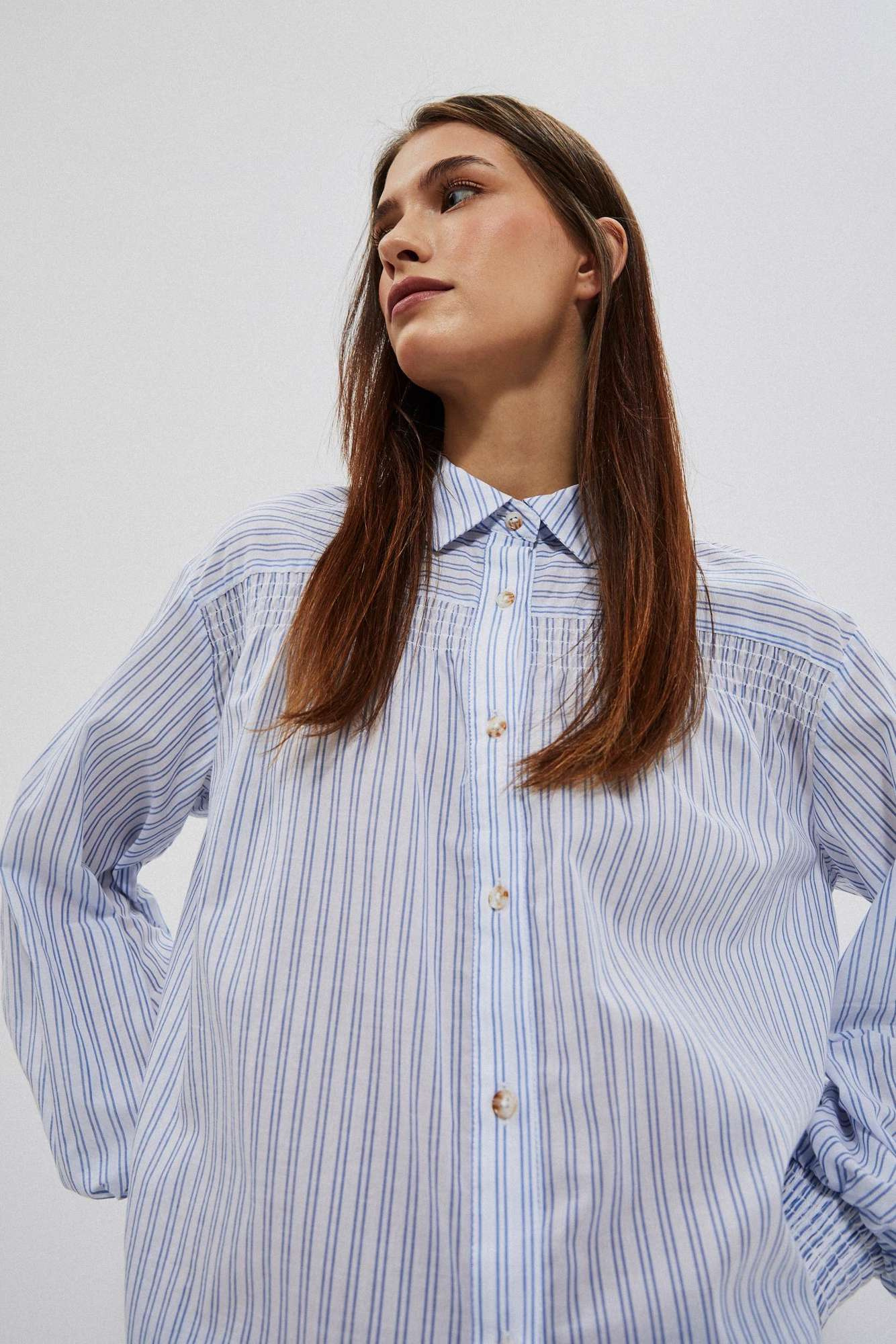 WOMEN'S SHIRT L-KO-4009 BÍLO_BLUE