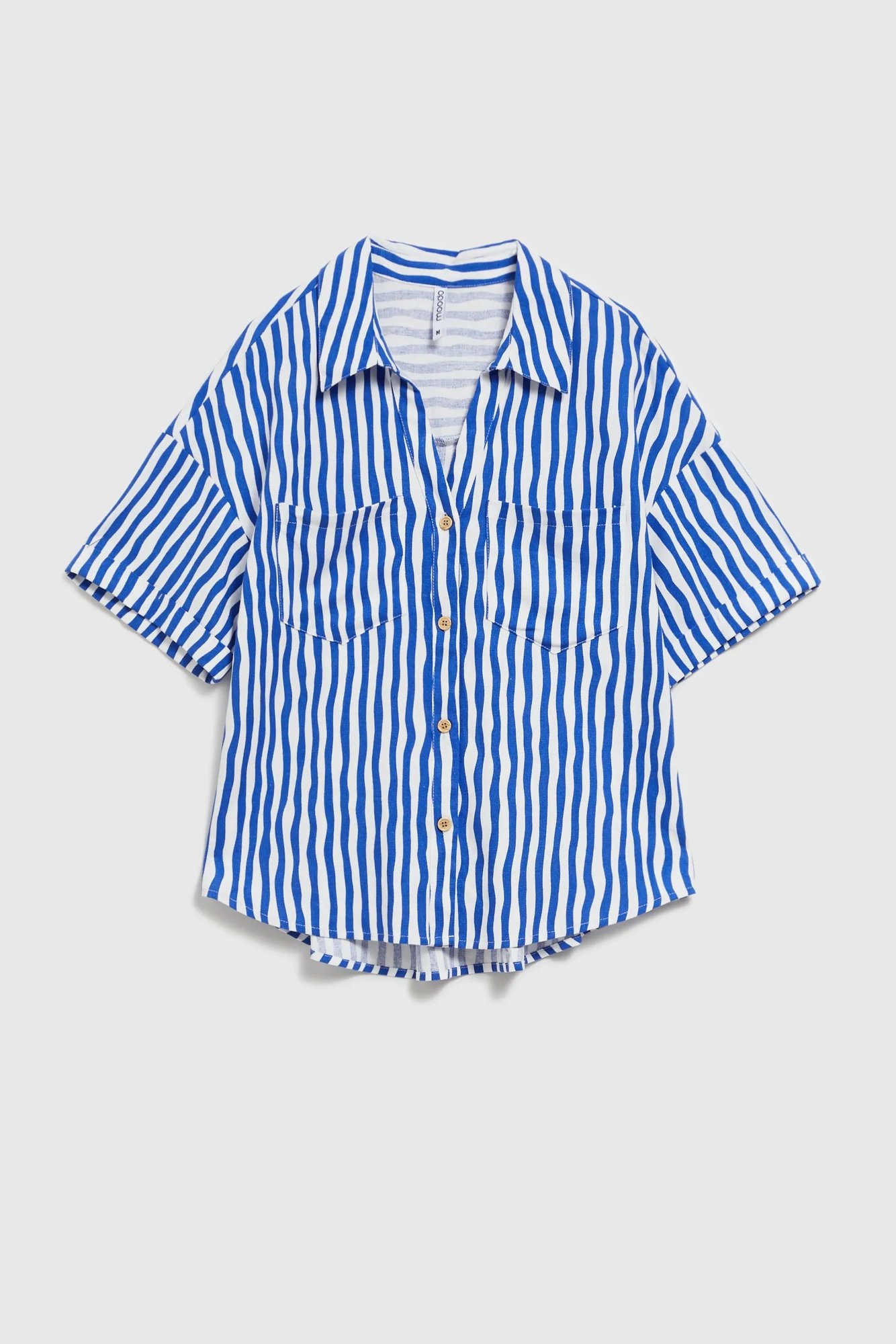 Women's striped shirt with pocket MOODO - navy blue