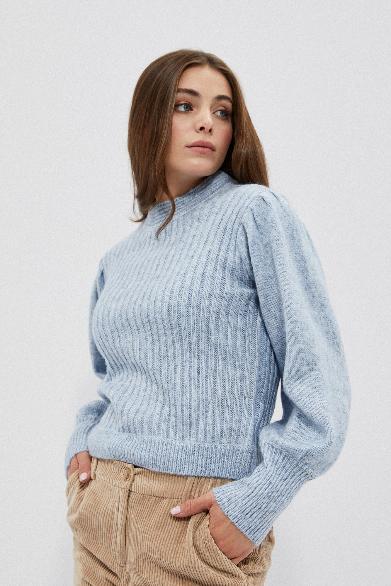 Sweater with fluffy sleeves