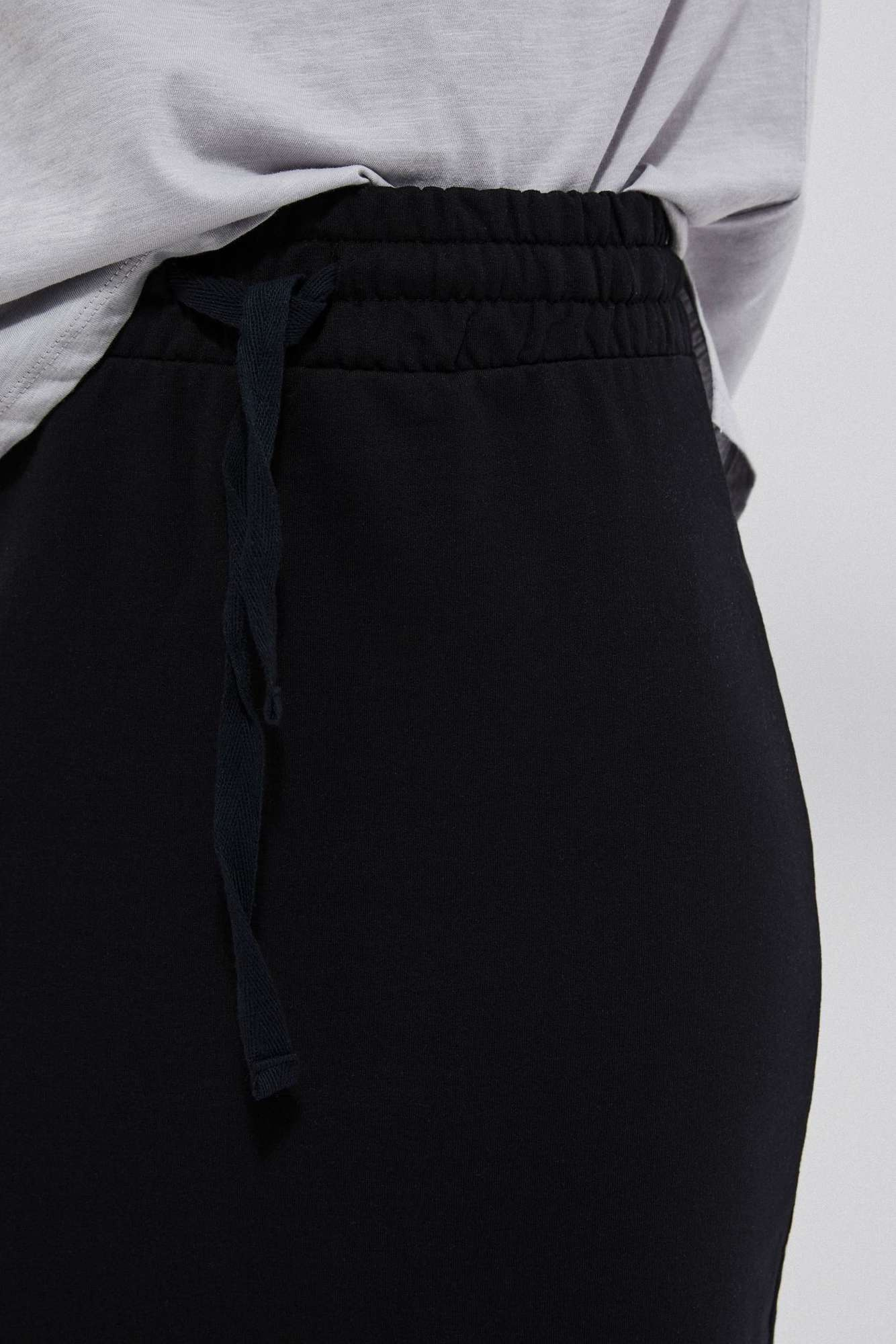 Sweatshirt knit skirt - black