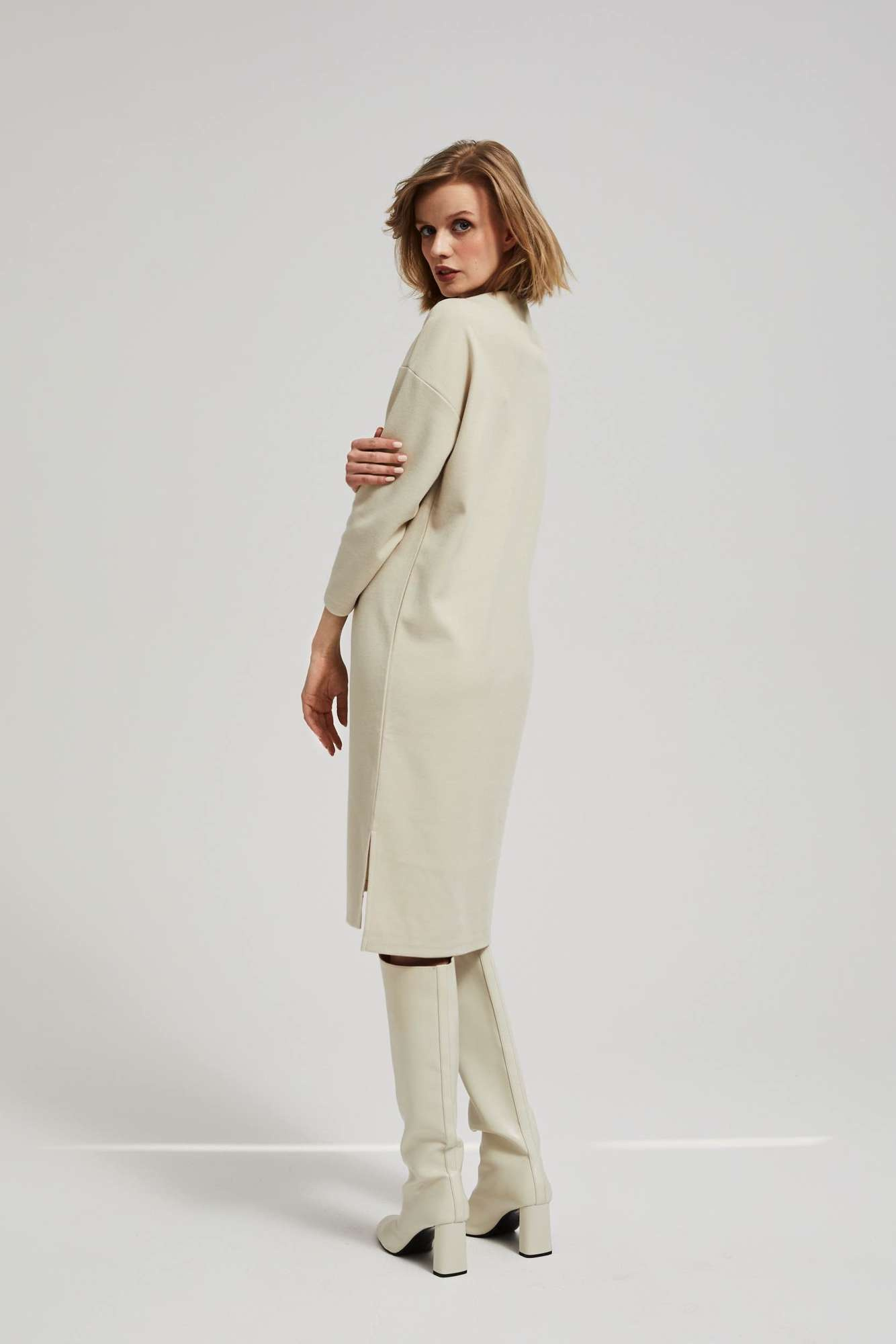 Marisse Simple Dress With 3/4 Sleeves