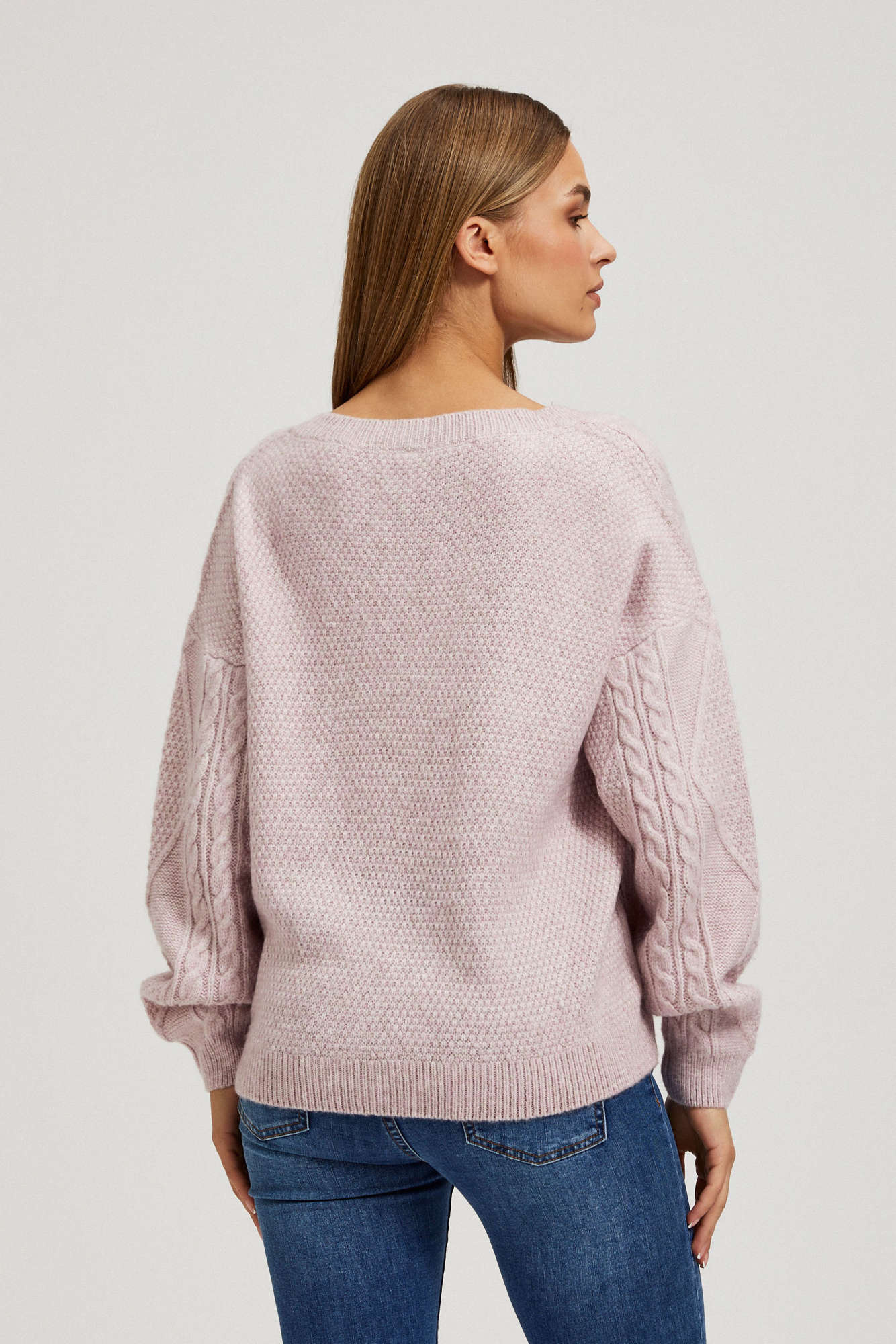 Marisse Pink V-Neck Sweater