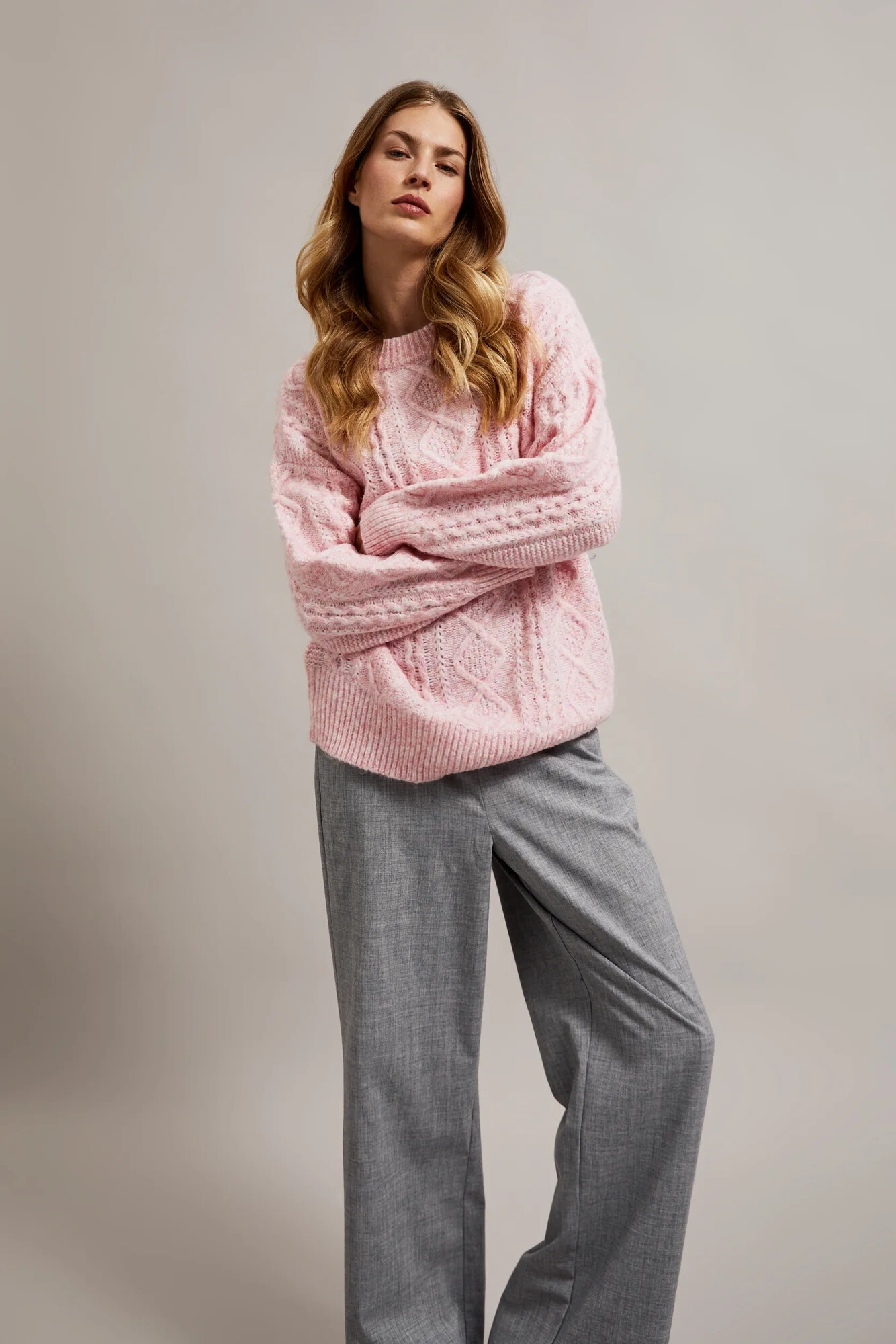 Marisse Women's Sweater Z-Sw-4517 L.Pink Mel