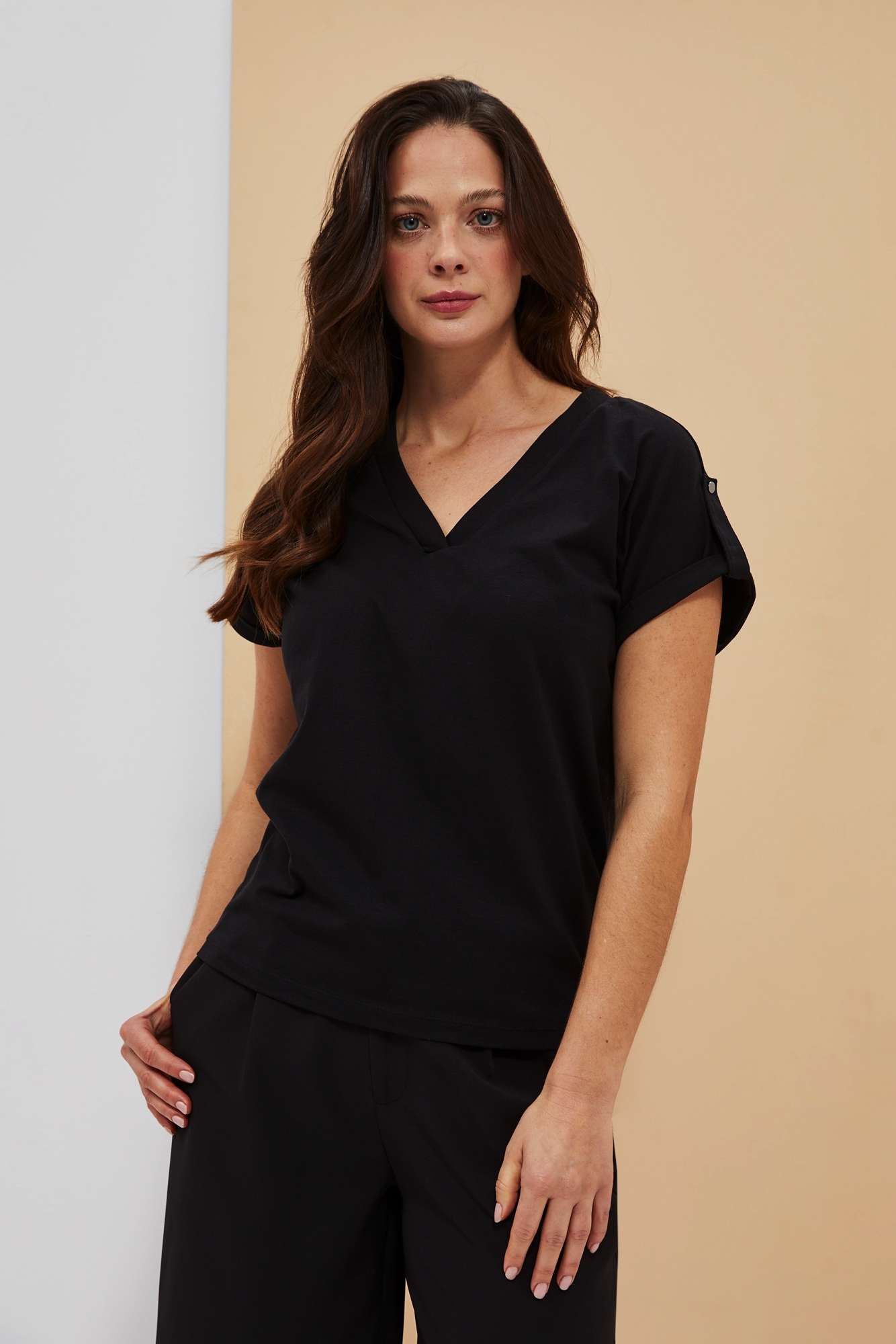 WOMEN'S T-SHIRT L-TS-4076 BLACK