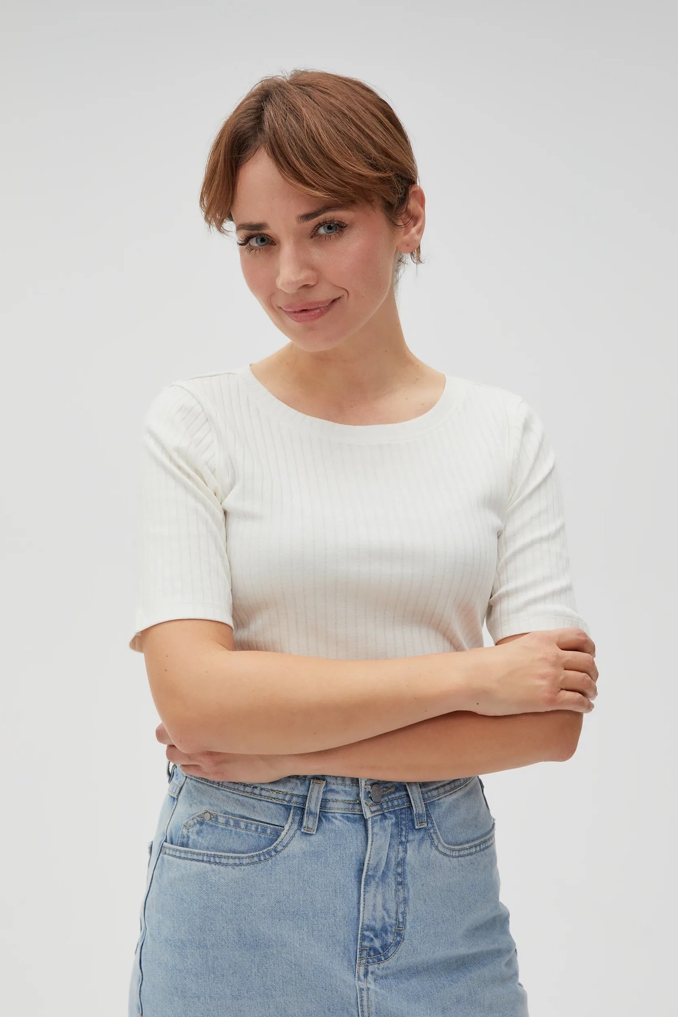 Marisse Women's T-Shirt L-Ts-4602 Off White