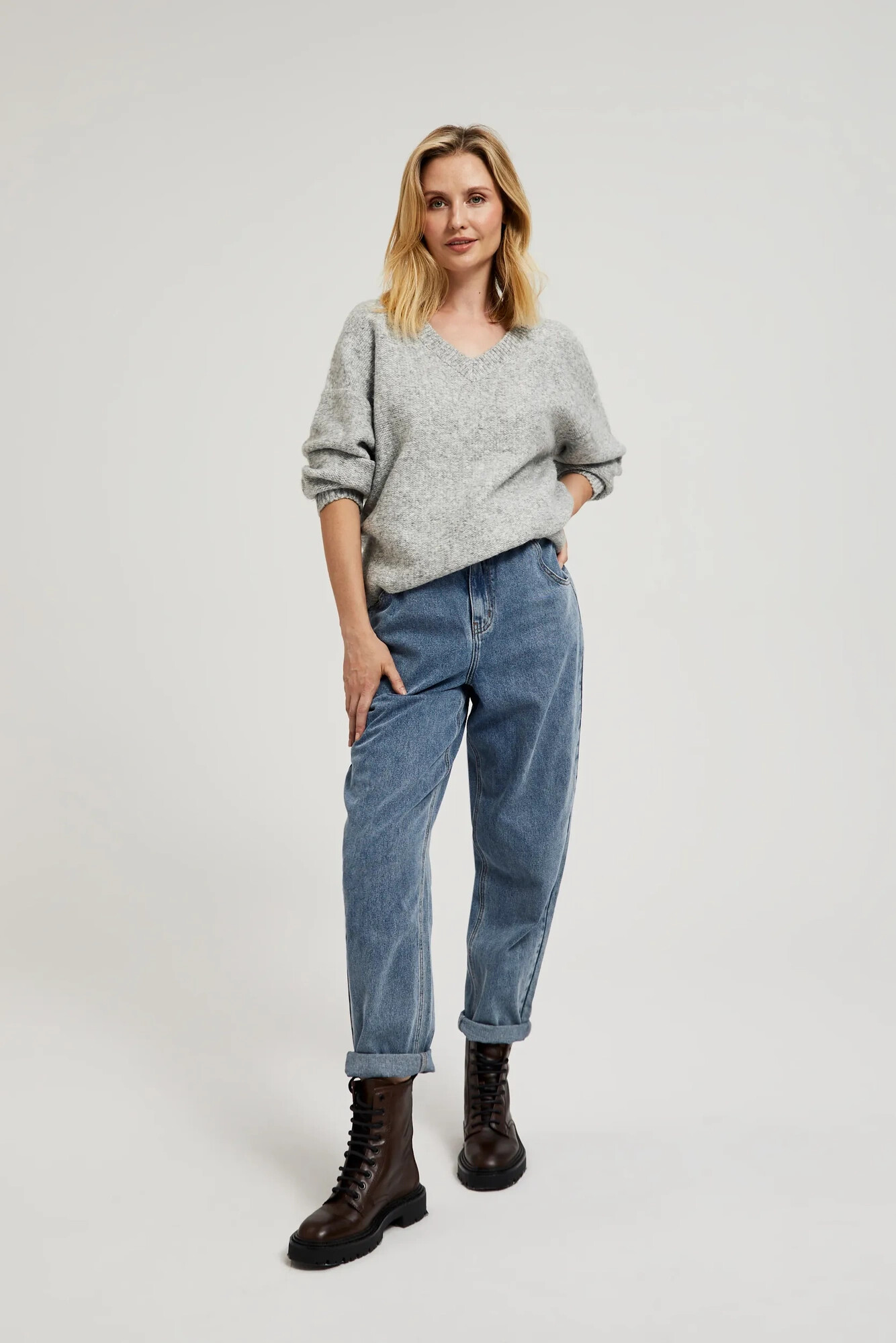 Marisse Women's Sweater Z-Sw-4534 L.Grey Mel