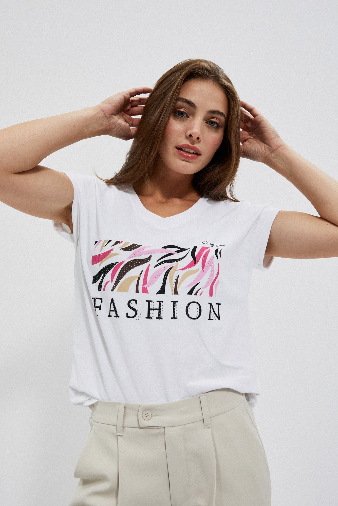 Marisse Women's T-Shirt L-Ts-4004 White