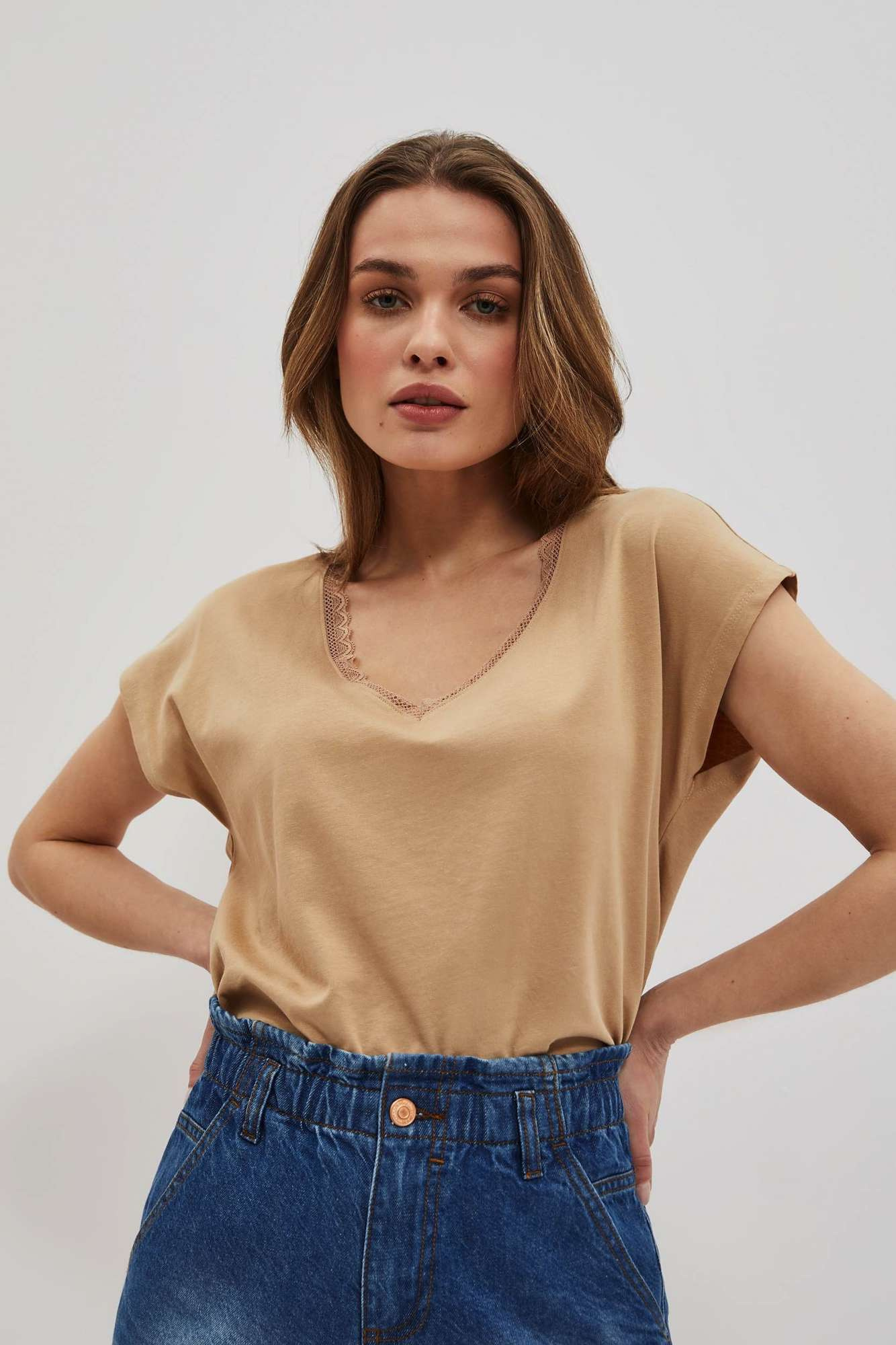 WOMEN'S T-SHIRT L-TS-4032 D.Beige