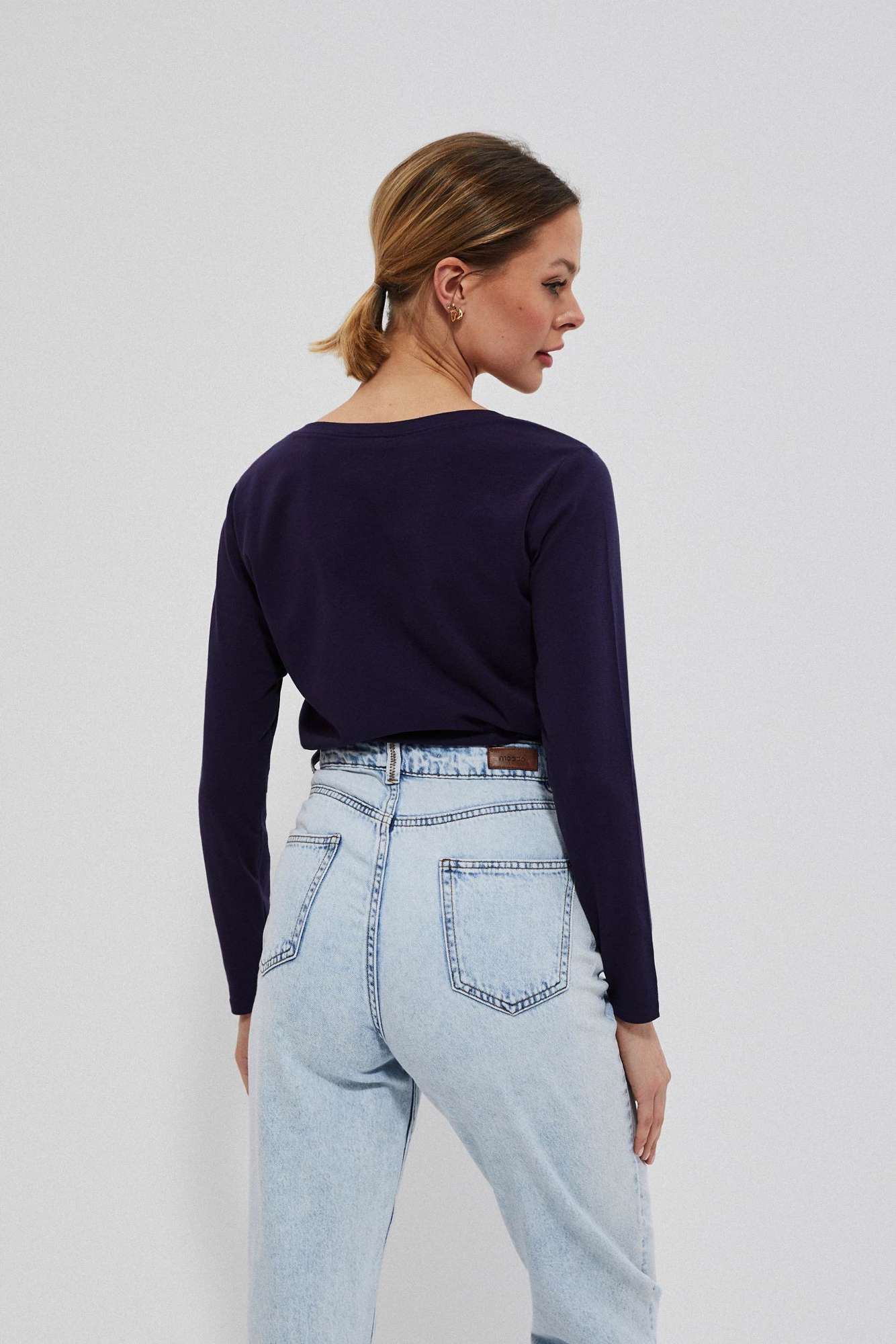 Cotton blouse with rhinestones