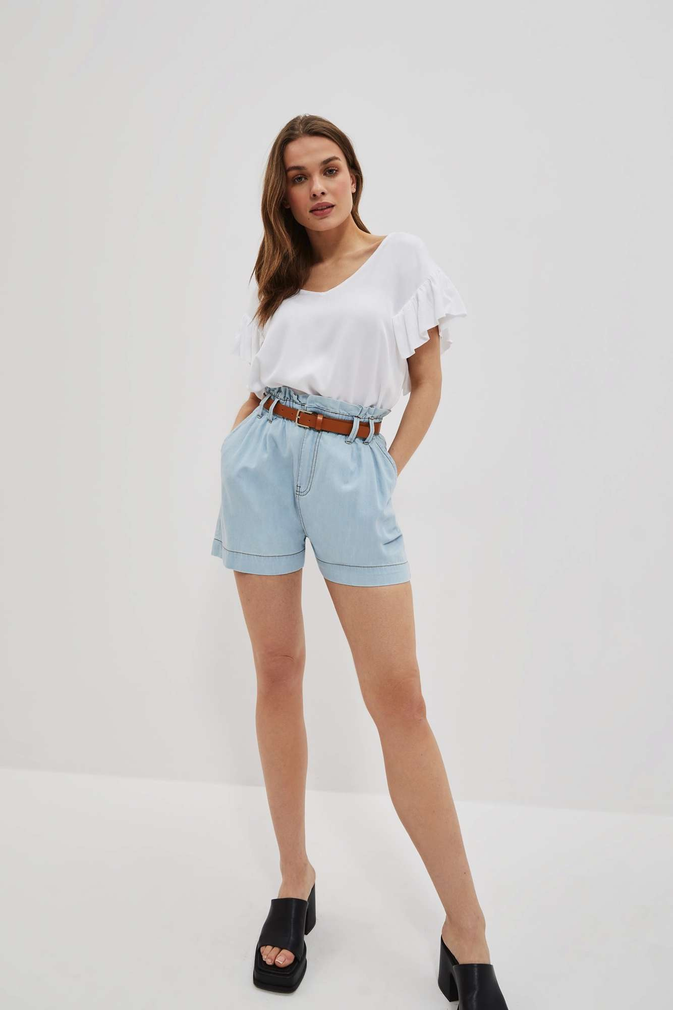 WOMEN&#039;S SHORTS L-SH-4006 L.Blue