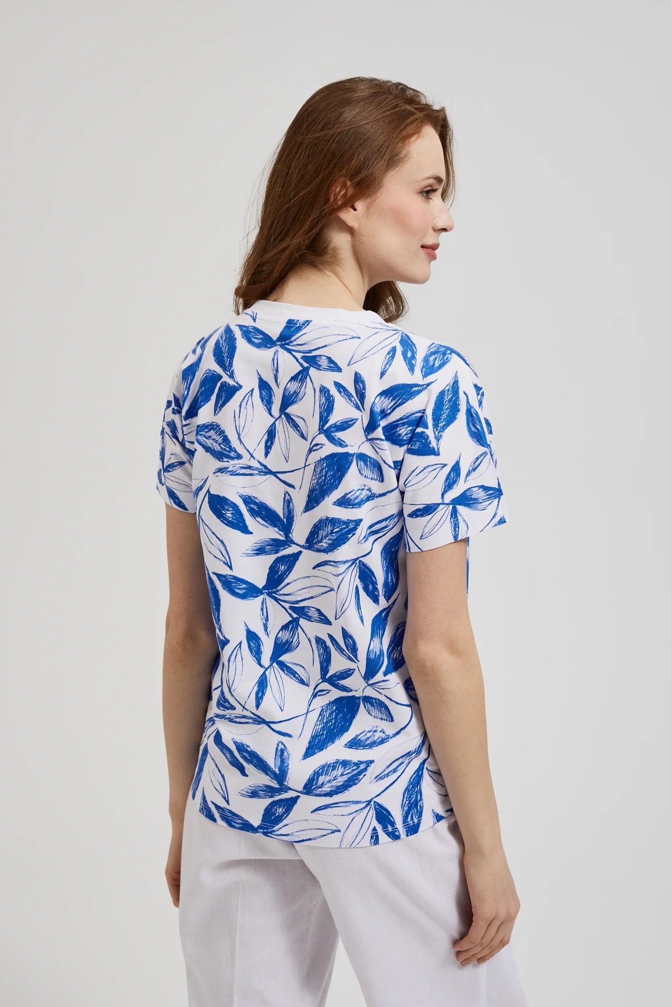 Women's T-shirt MOODO with print - light blue