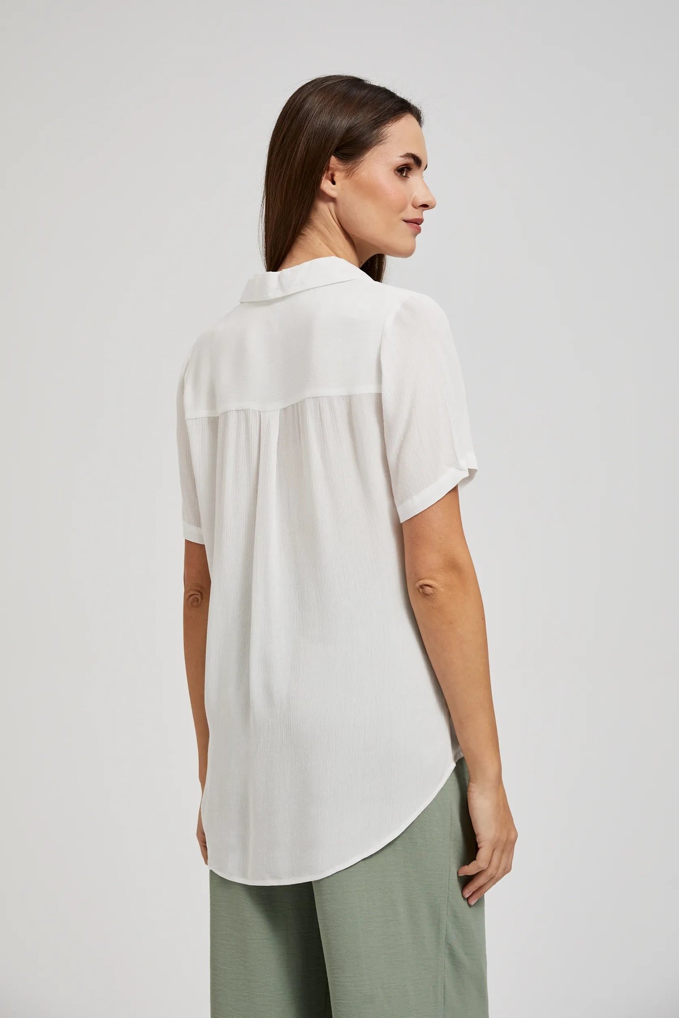 Women's shirt with collar MOODO - white
