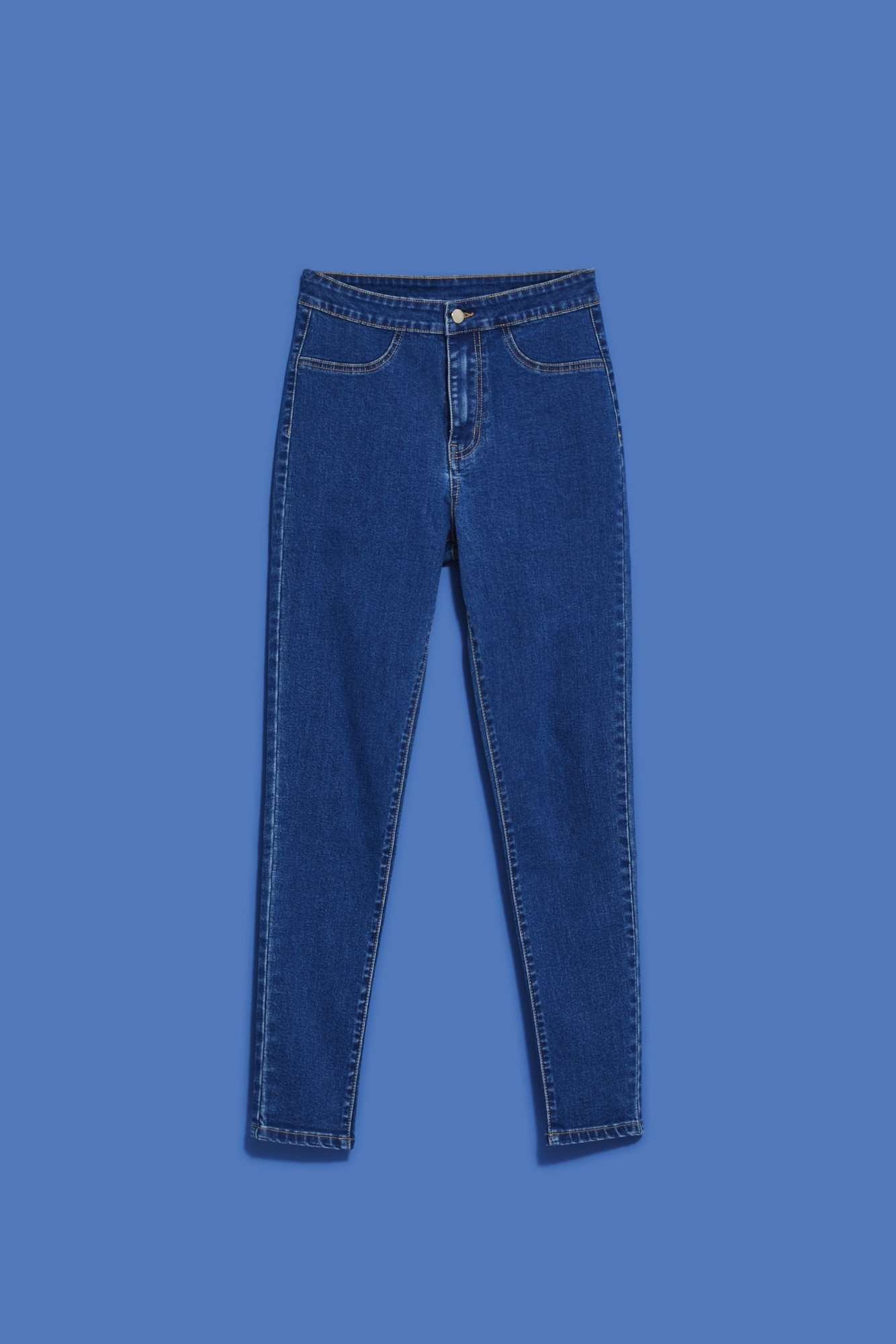 Blugi skinny cu talie înaltă