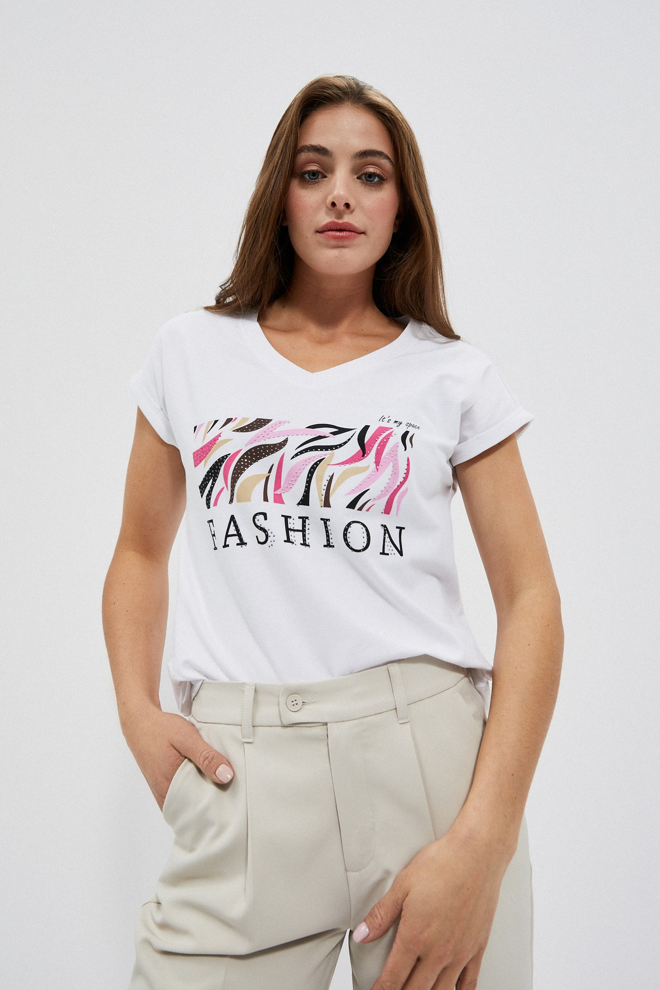 Marisse Women's T-Shirt L-Ts-4004 White