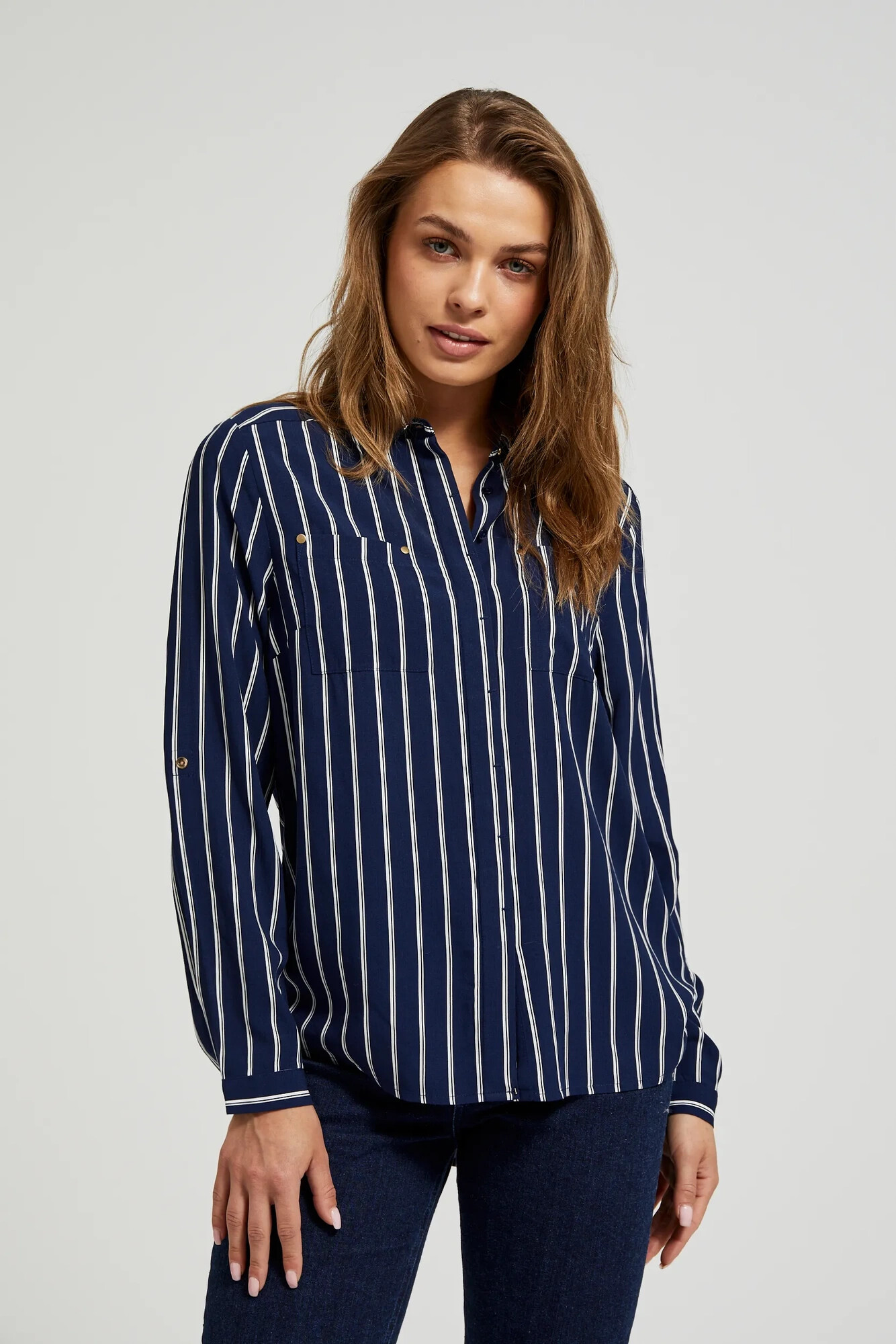 Women's Blouse Moodo Striped - Dark Blue