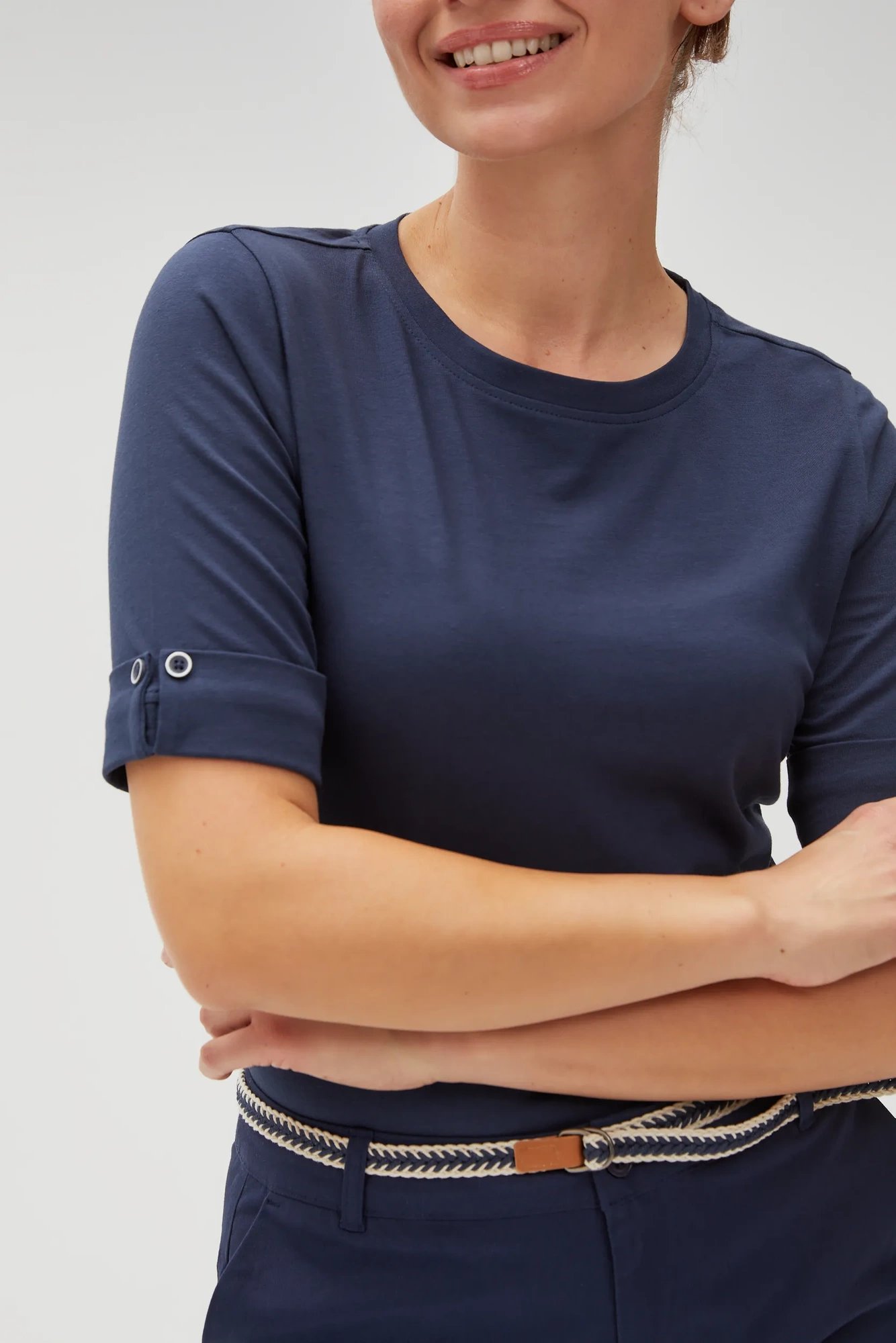 Marisse Women's T-Shirt L-Ts-4616 Navy