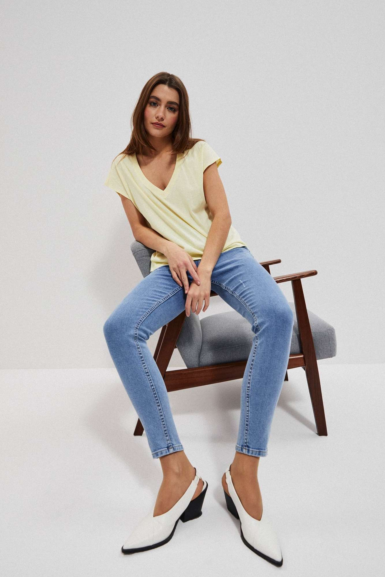 Slim fit pentru femei Moodo - albastru