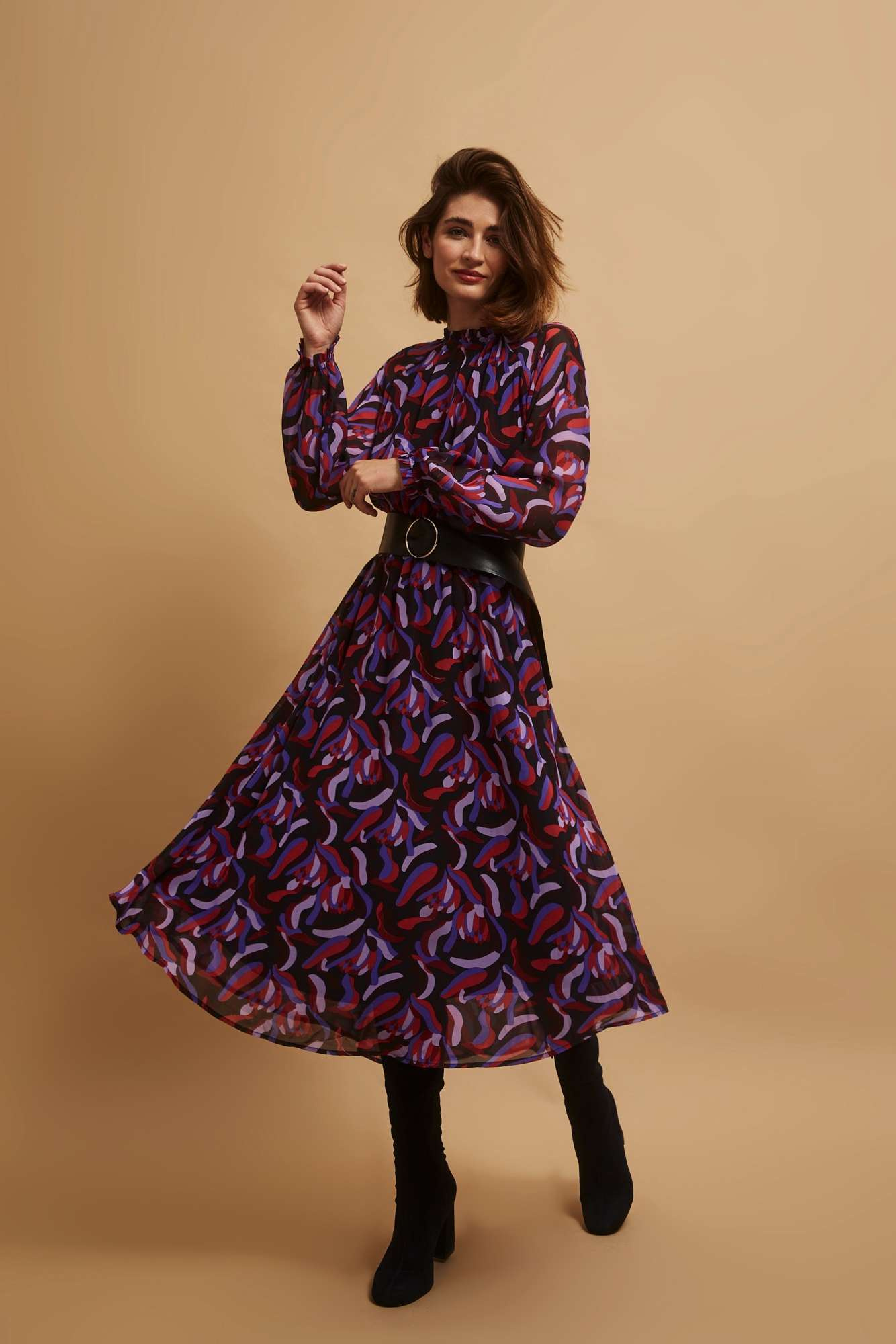Marisse Midi Dress With A Belt